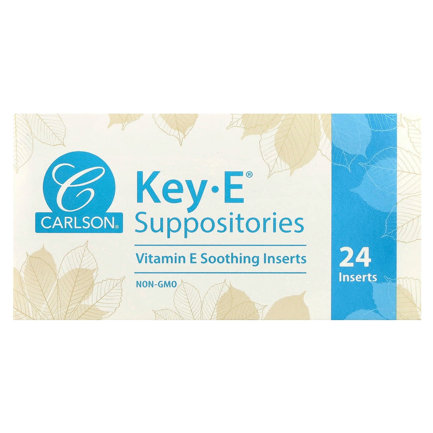 Carlson Vitamin E Soothing Suppositories, 24 Non-GMO Inserts - Image 1