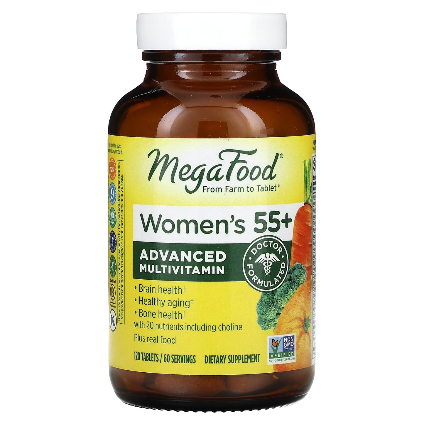 MegaFood, Women's 55+, Advanced Multivitamin, 120 Tablets - Image 1