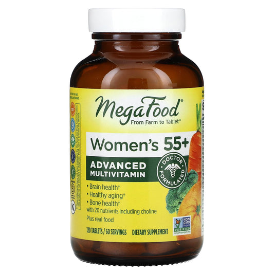 MegaFood, Women's 55+, Advanced Multivitamin, 120 Tablets - Image 1