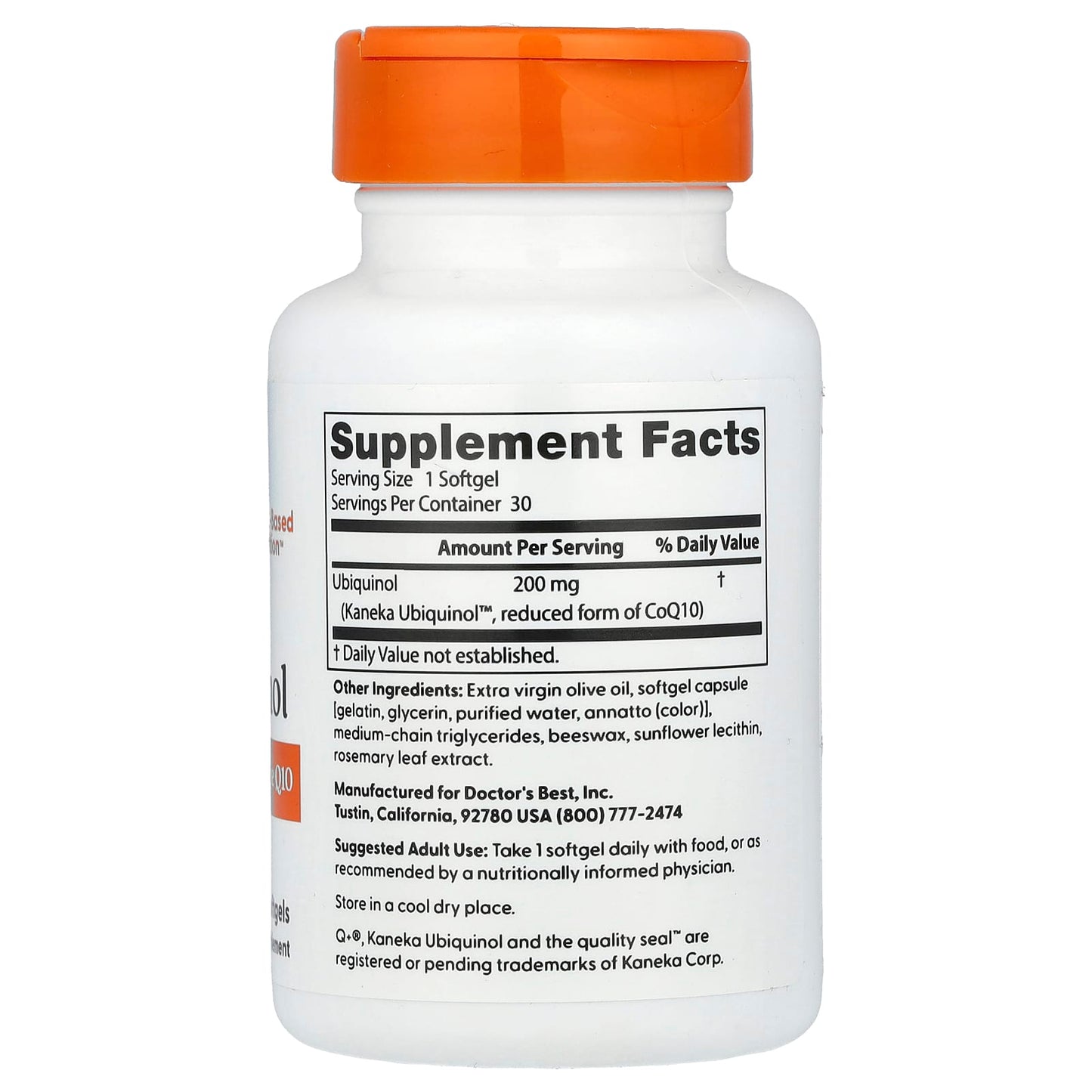 Ubiquinol by Doctor's Best - 200mg, 30 Softgels for Antioxidant Support - Image 2