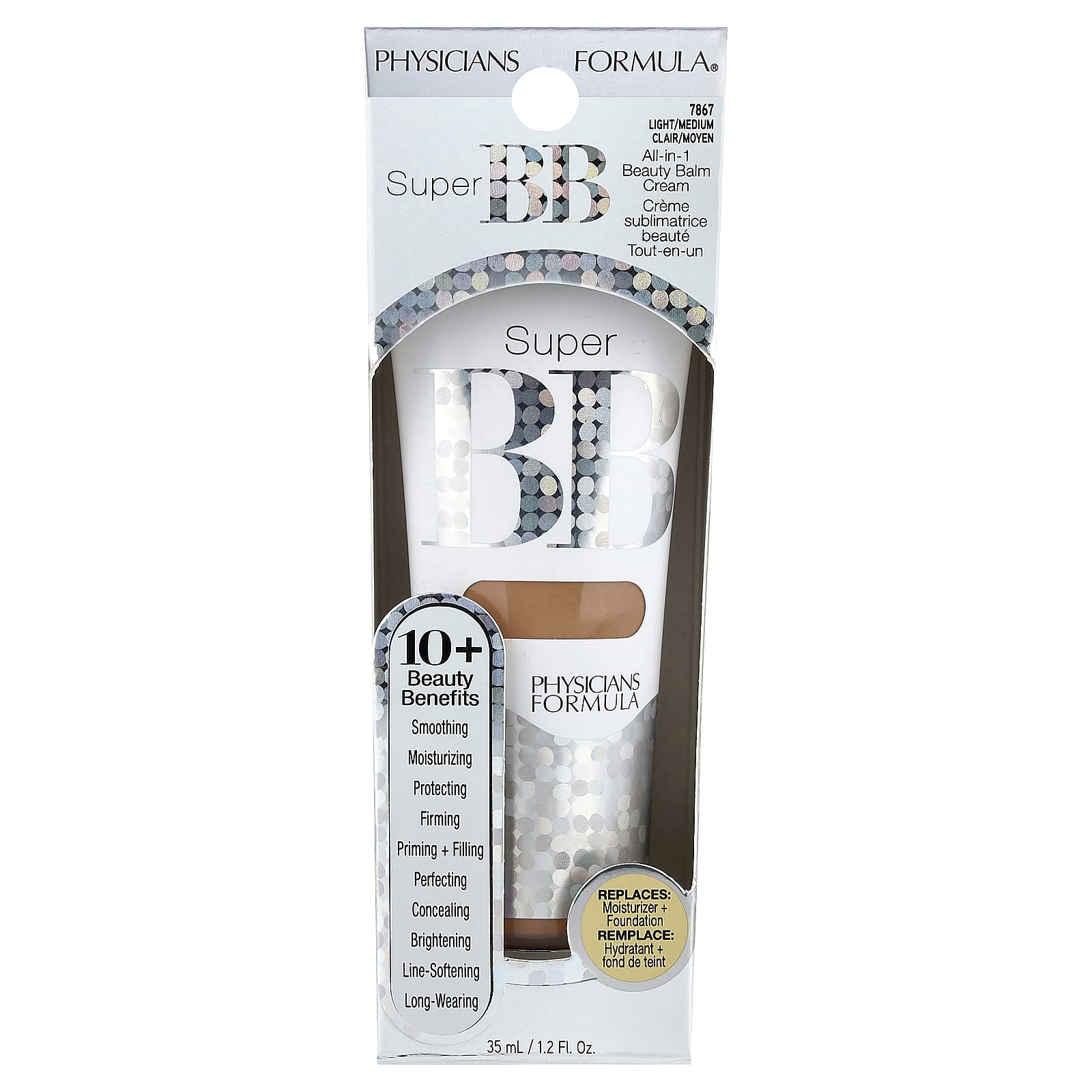 Physicians Formula, Super BB, All-in-1 Beauty Balm Cream, 7867 Light/Medium, 1.2 fl oz (35 ml) - Image 2