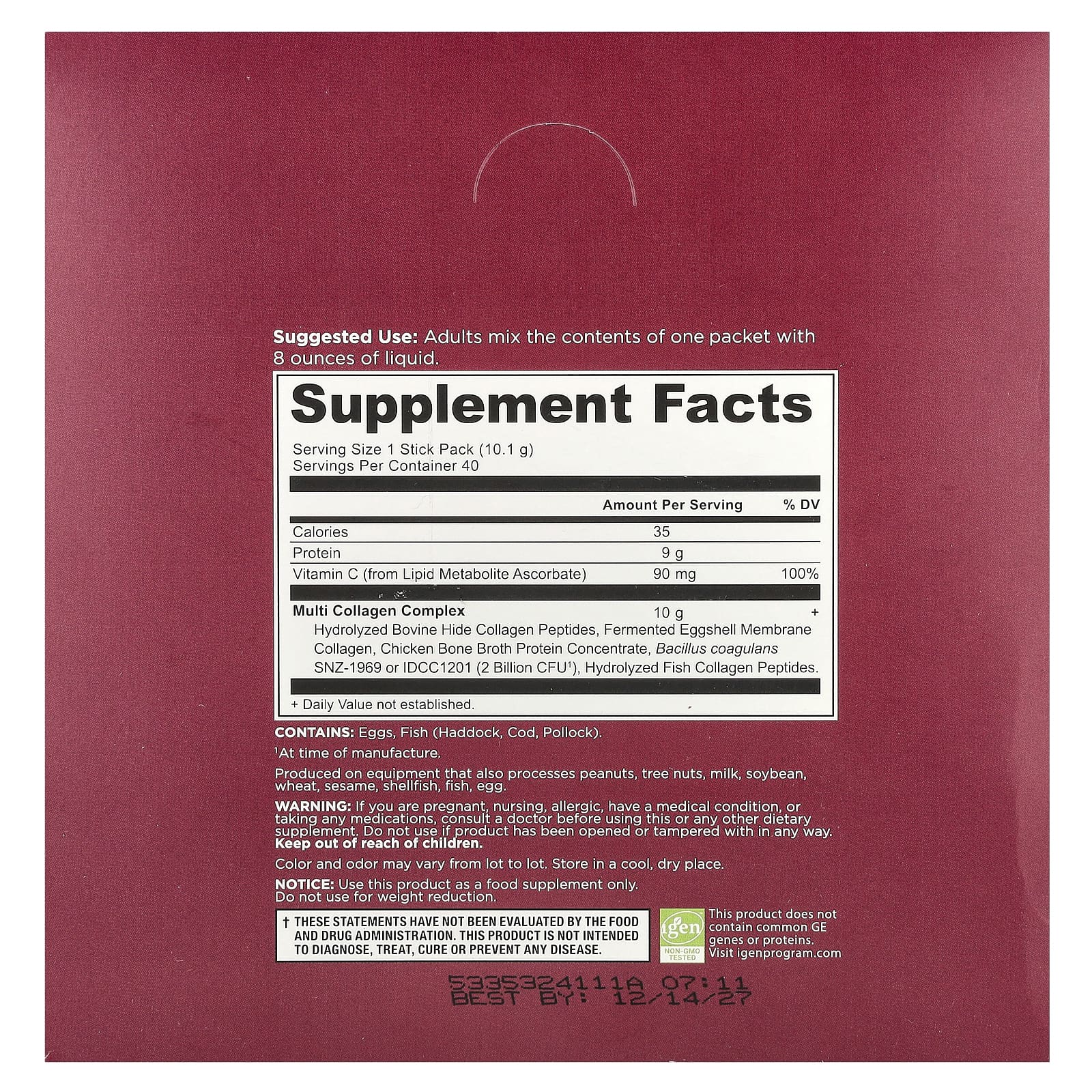 Ancient Nutrition Multi Collagen Protein, 40 Single Serve Packs, 10g Each - Image 2
