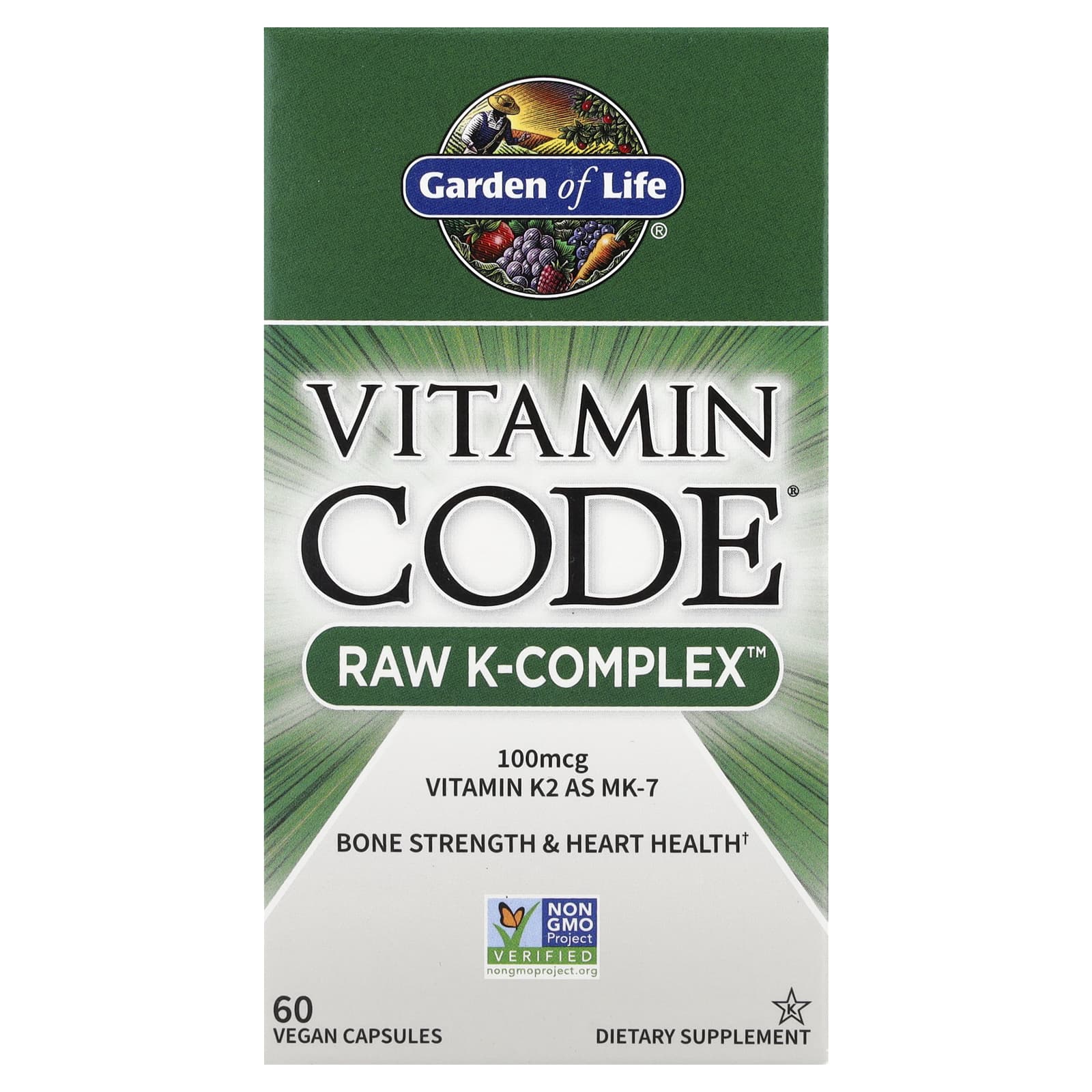 Garden of Life RAW K-Complex Vitamin K2 Supplement for Bone Strength and Heart Health - Image 1