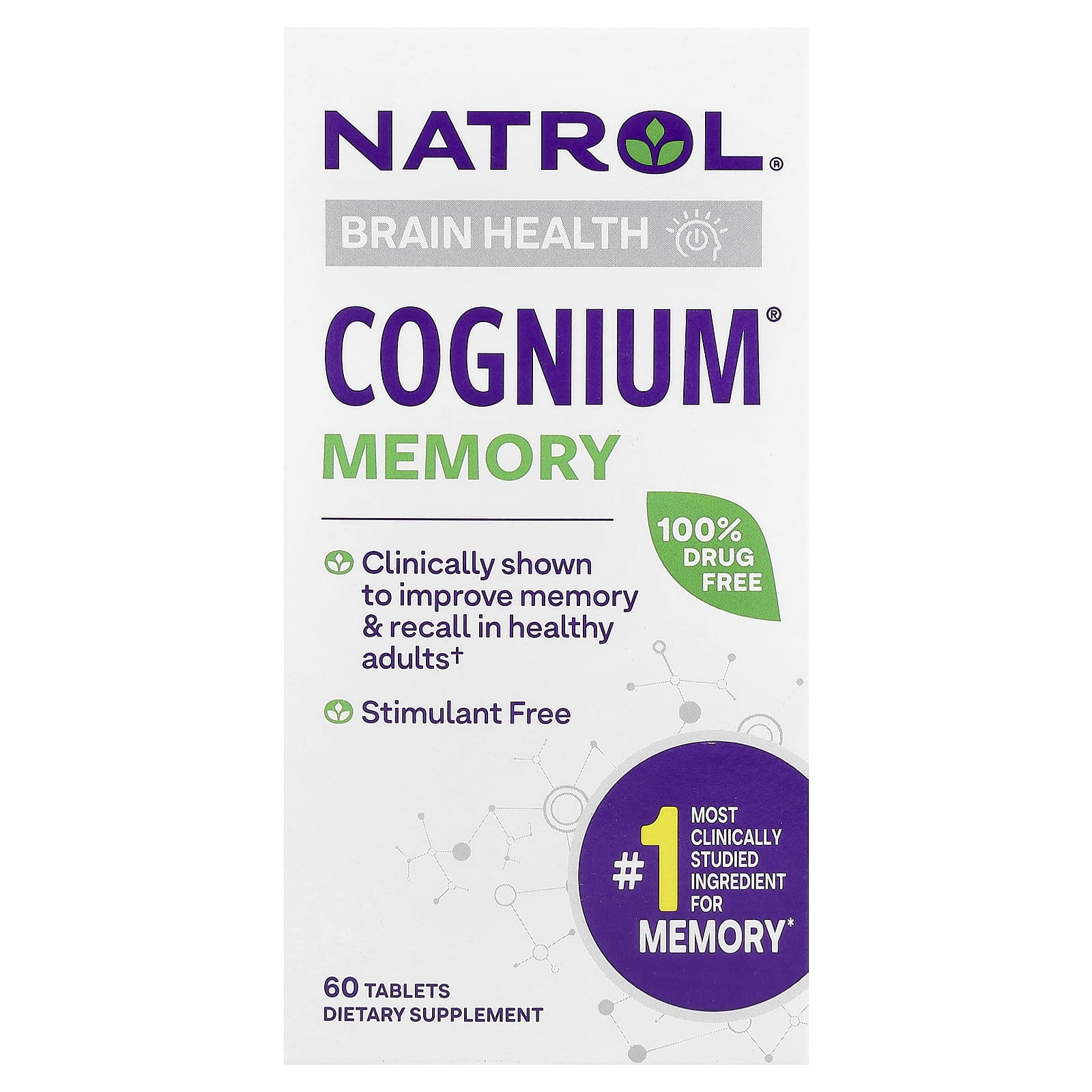 Natrol, Cognium® Memory, 100 mg, 60 Tablets - Image 1