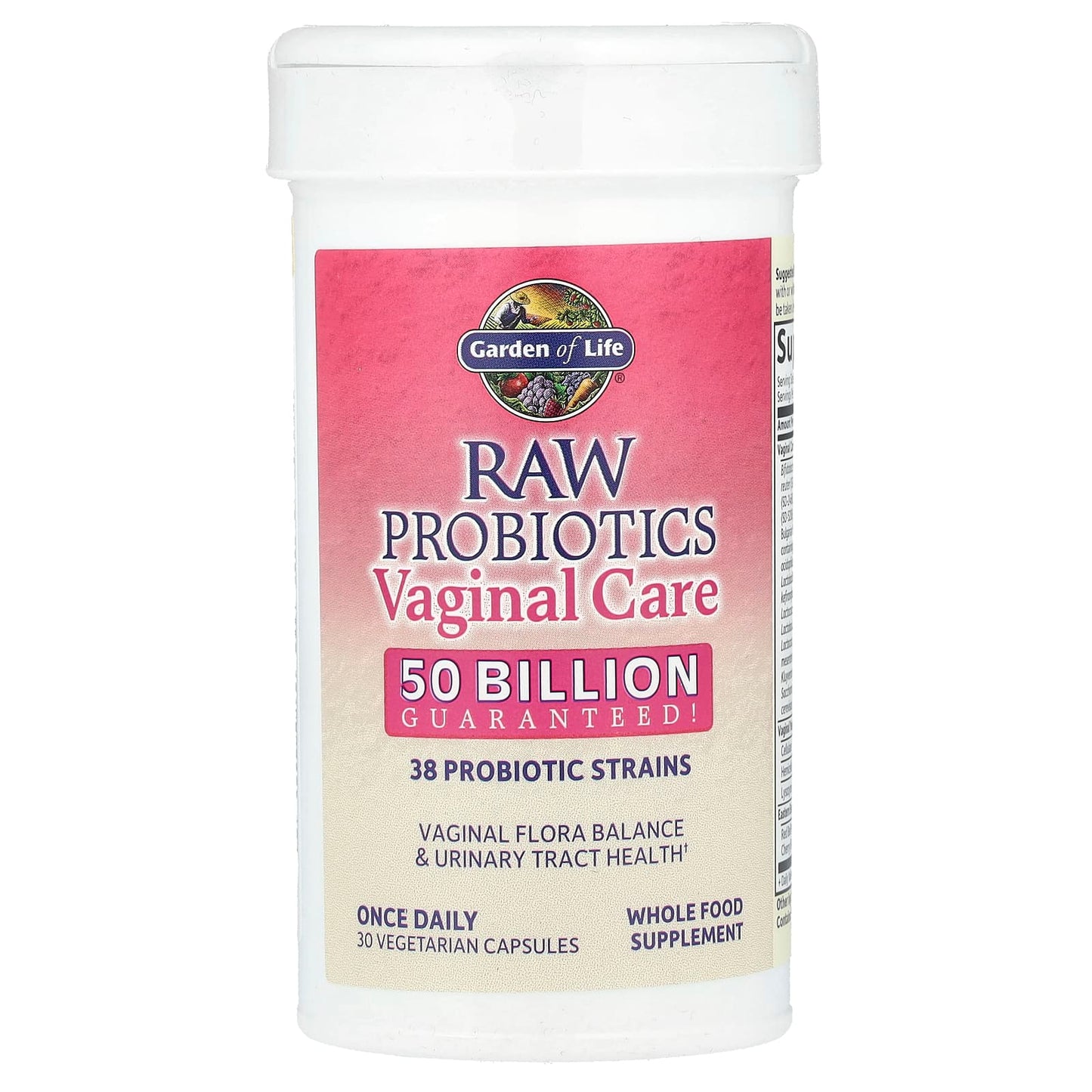 Garden of Life RAW Probiotics Vaginal Care 50 Billion CFU 30 Capsules - Image 1