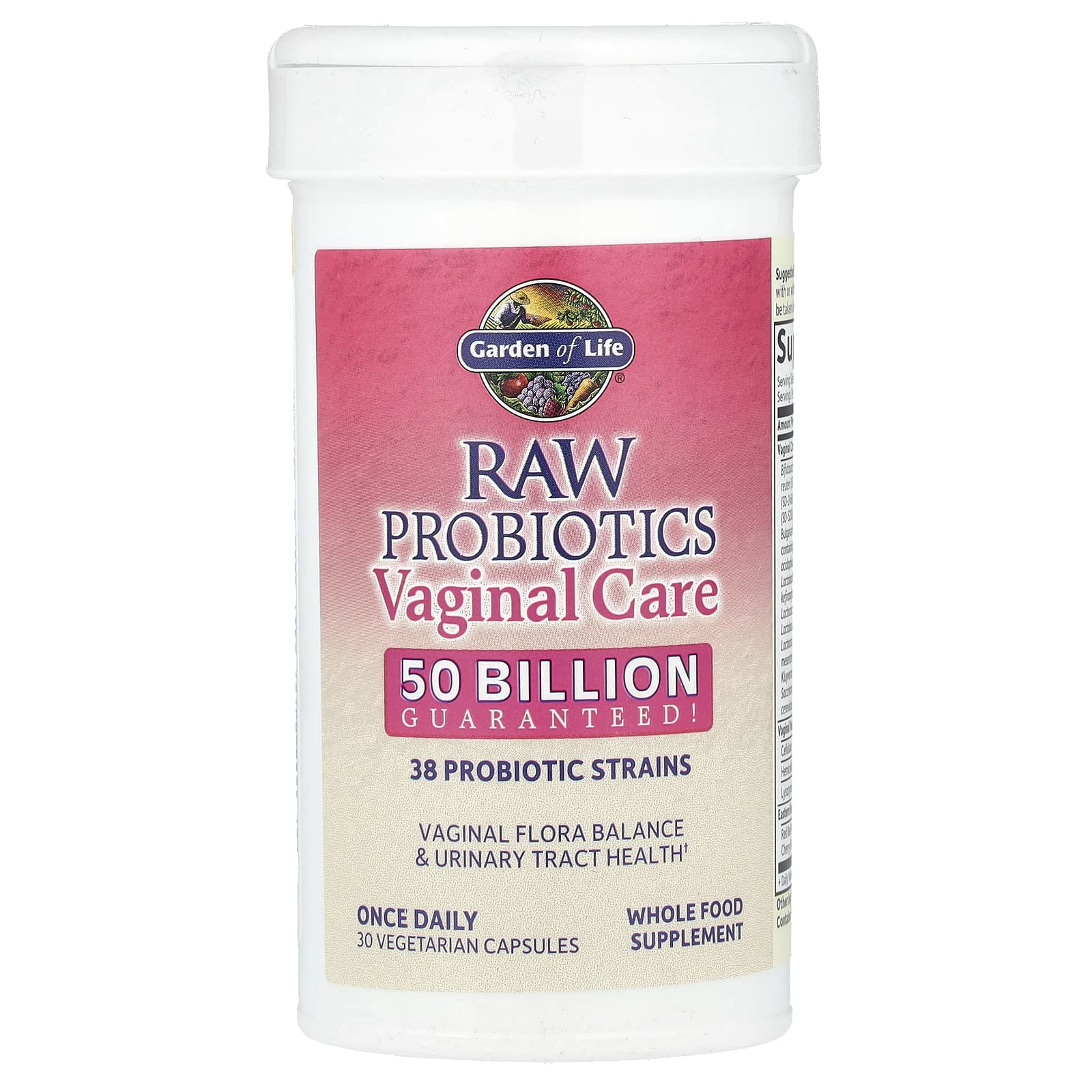 Garden of Life RAW Probiotics Vaginal Care 50 Billion CFU 30 Capsules - Image 1