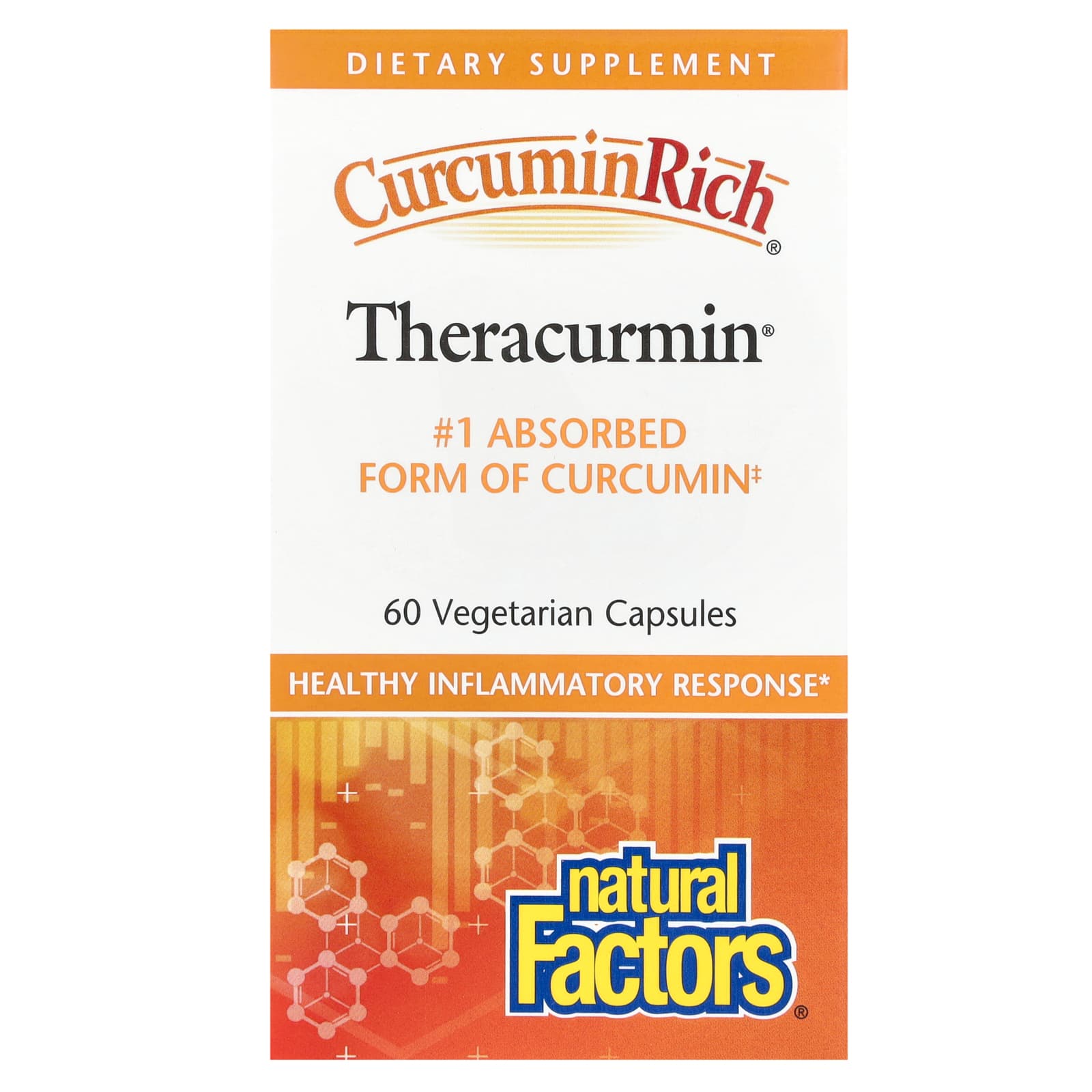 Natural Factors, Curcuminrich®, Theracurmin®, 30 mg, 60 Vegetarian Capsules - Image 1