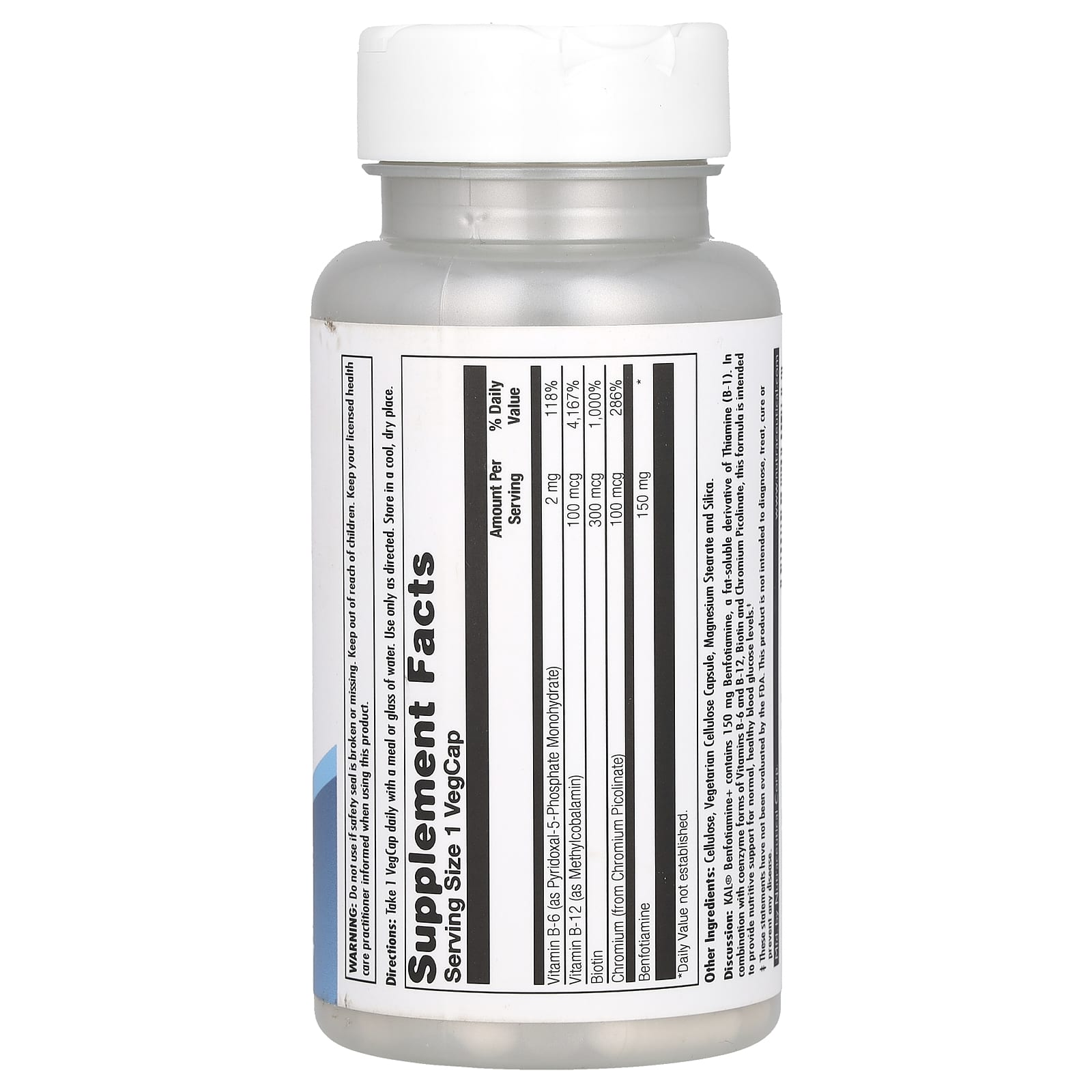 KAL, Benfotiamine+, 150 mg, 60 VegCaps - Image 2