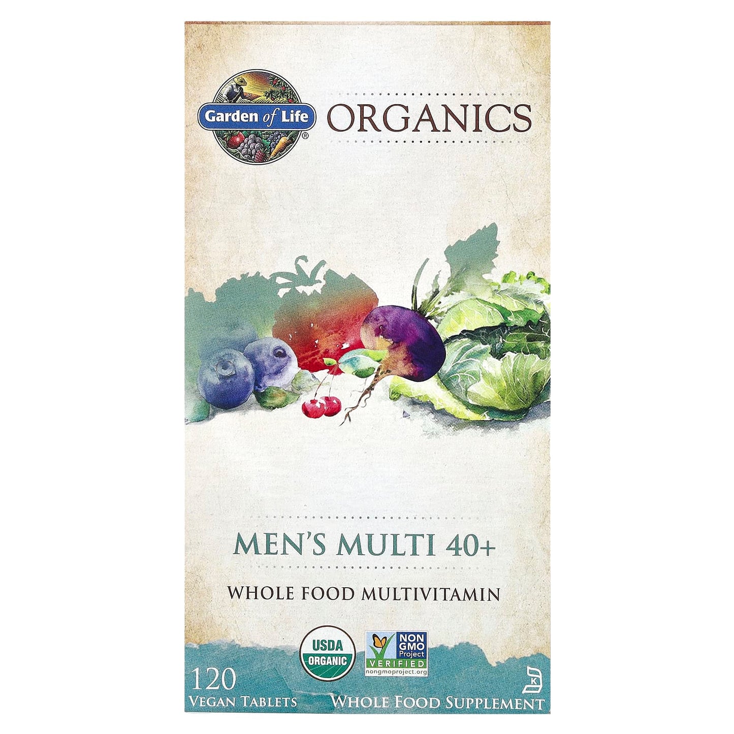 Garden of Life USDA Organic Men's Multi 40+ Tablets - Image 1