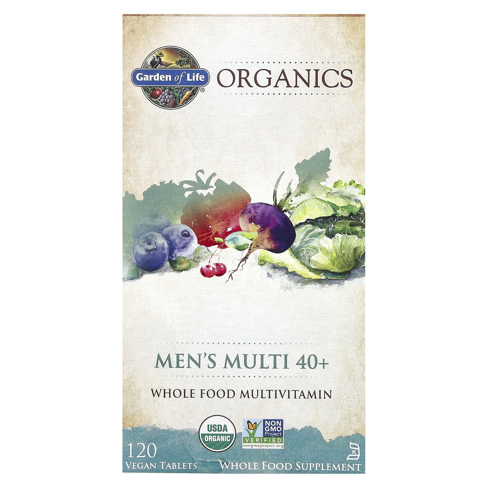 Garden of Life USDA Organic Men's Multi 40+ Tablets - Image 1