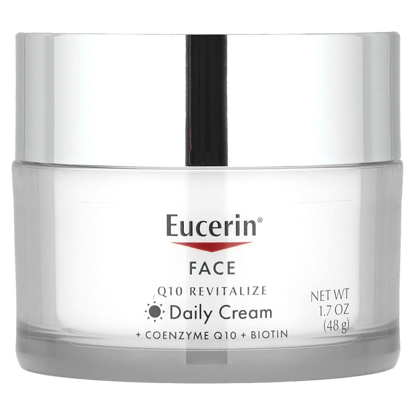 Eucerin Q10 Face Daily Cream, Fragrance-Free, 1.7 oz (48g) - Reduces Fine Lines & Wrinkles - Image 1