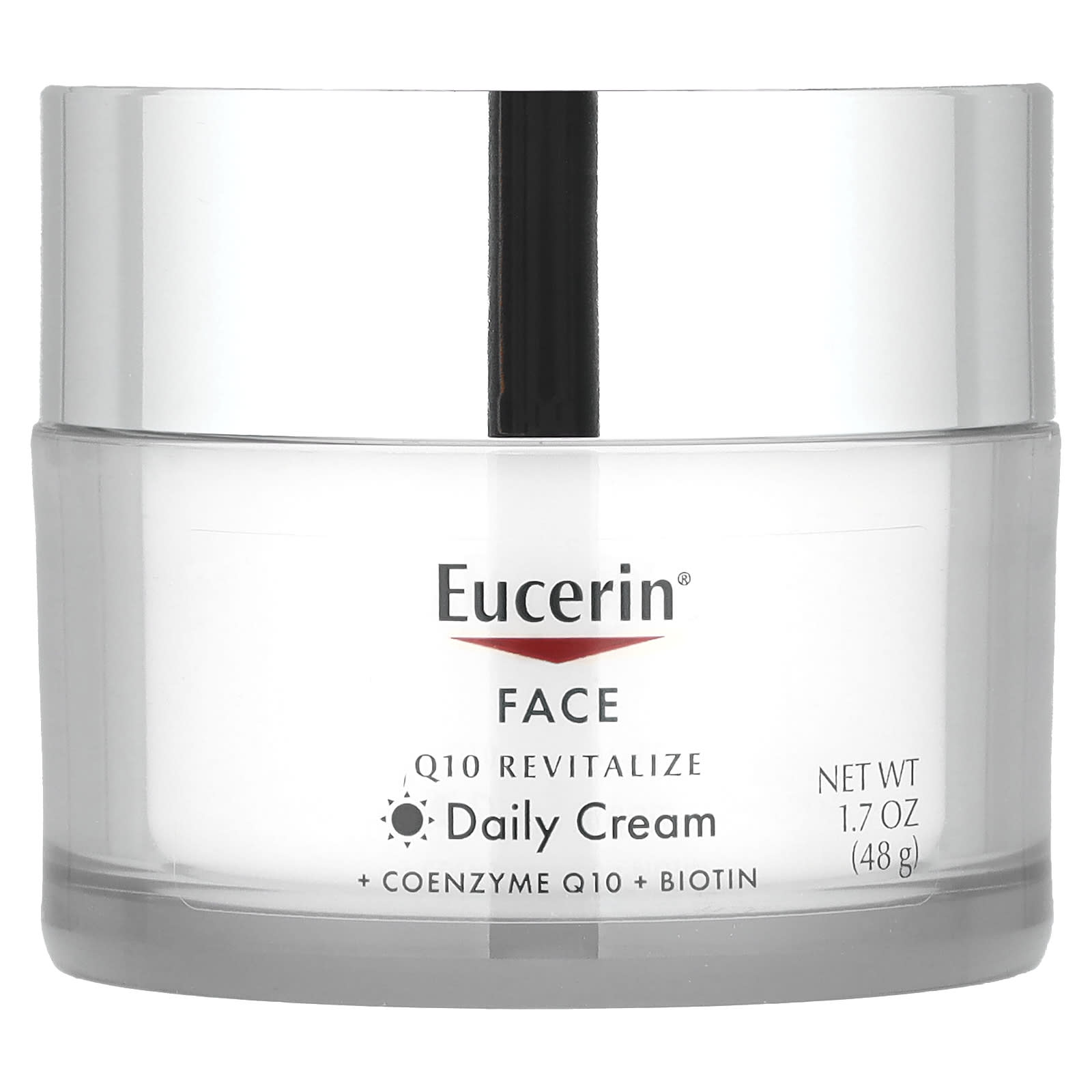 Eucerin Q10 Face Daily Cream, Fragrance-Free, 1.7 oz (48g) - Reduces Fine Lines & Wrinkles - Image 1