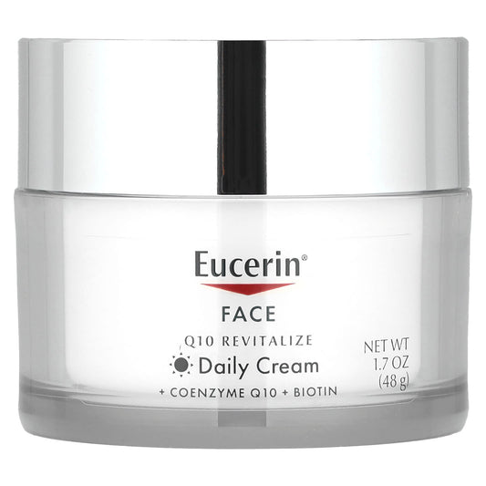 Eucerin Q10 Face Daily Cream, Fragrance-Free, 1.7 oz (48g) - Reduces Fine Lines & Wrinkles - Image 1