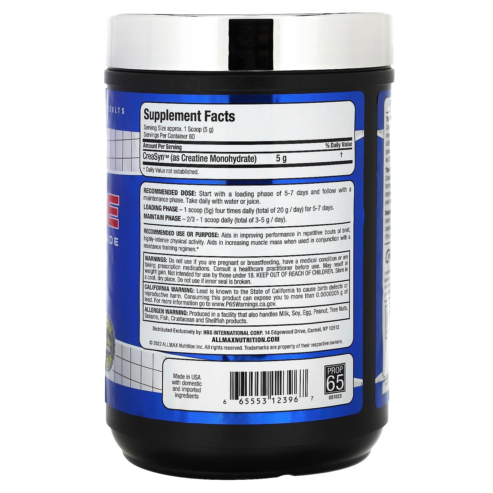 ALLMAX Creatine Monohydrate Pharmaceutical Grade, 400g - Image 2