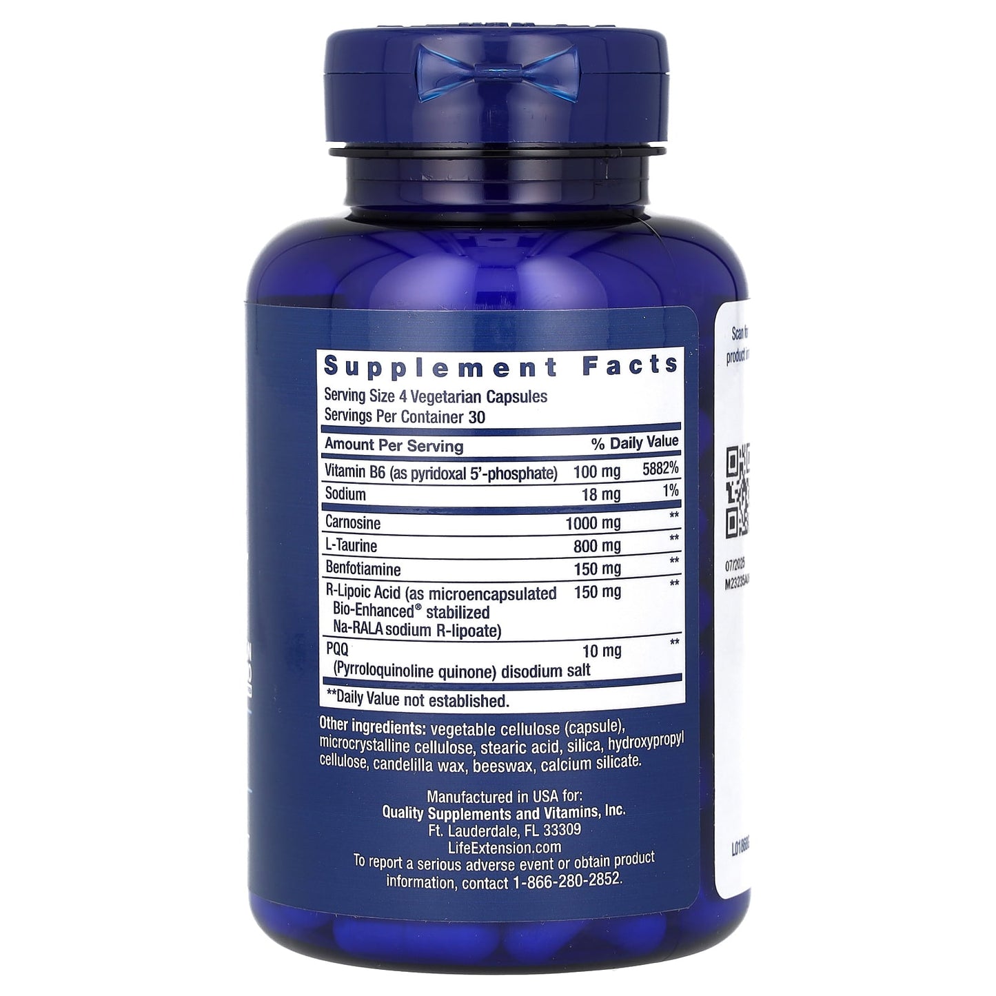 Life Extension, Mitochondrial Energy Optimizer with PQQ, 120 Vegetarian Capsules - Image 2