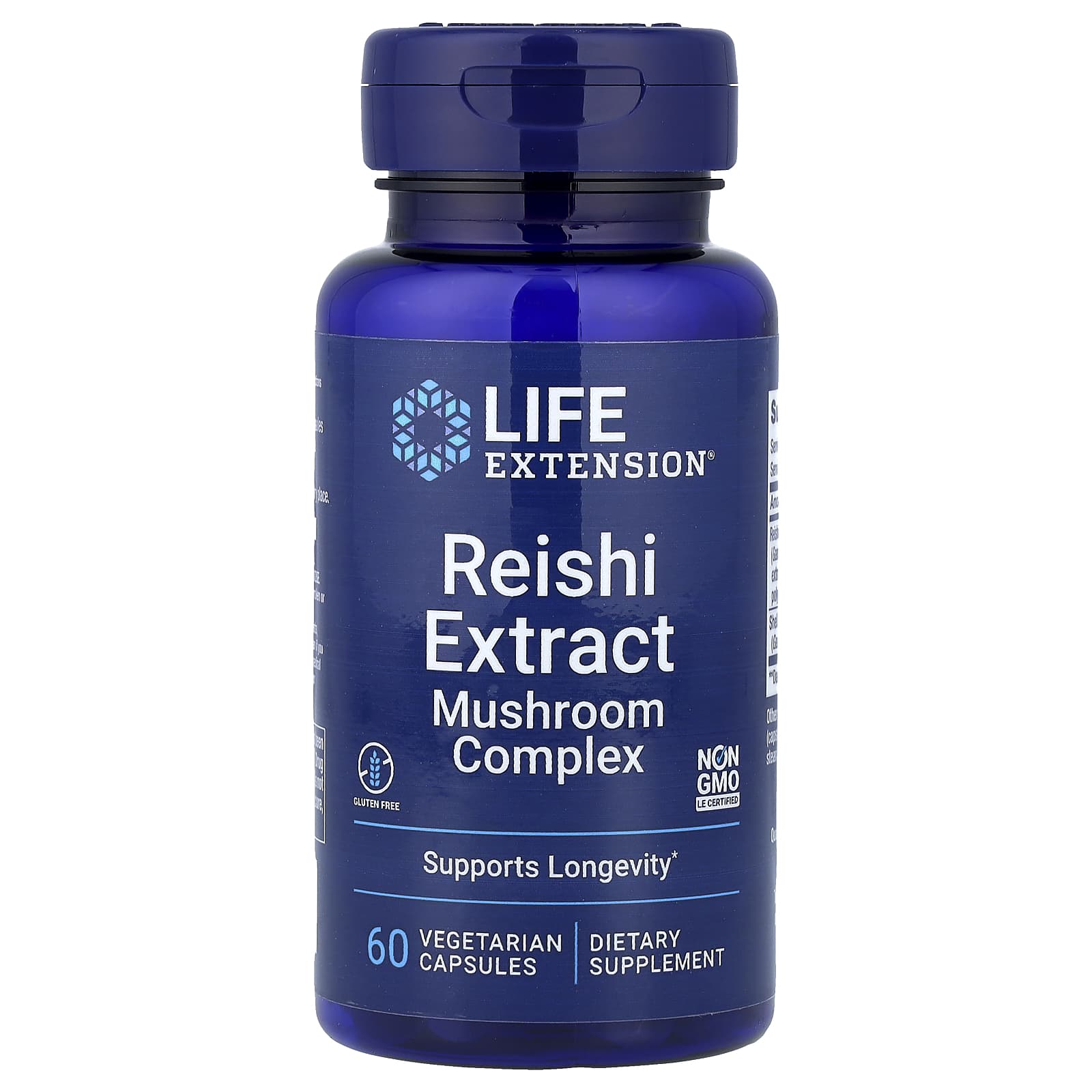 Life Extension, Reishi Extract Mushroom Complex, 60 Vegetarian Capsules - Image 1