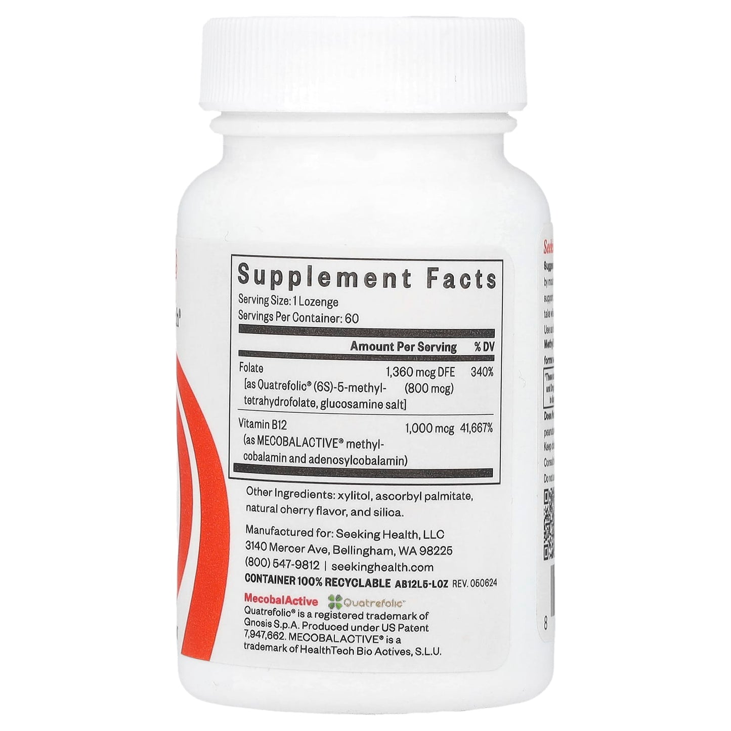 Seeking Health, Methyl B12 with L-Methylfolate , 60 Lozenges - Image 2