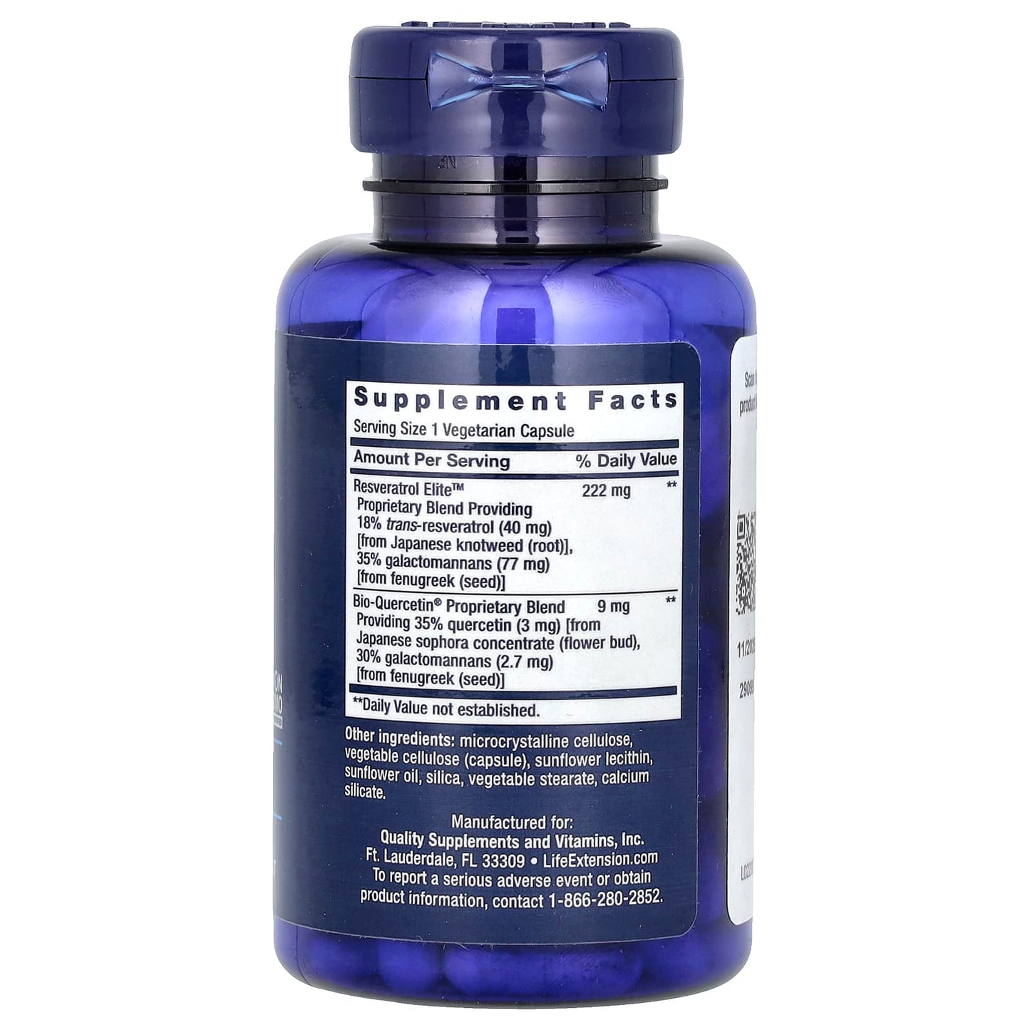 Life Extension, Optimized Resveratrol Elite, 60 Vegetarian Capsules - Image 2