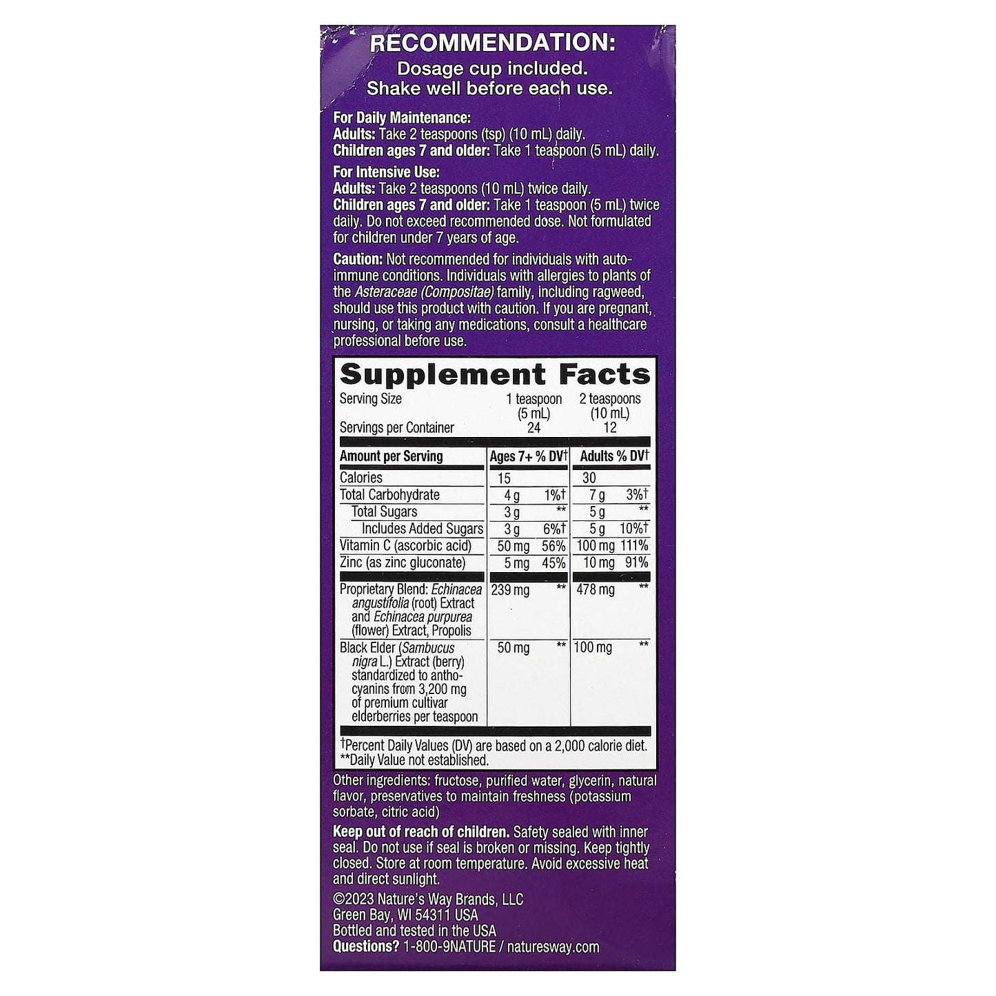 Nature's Way, Sambucus, Immune Syrup, Elderberry, 4 fl oz (120 ml) - Image 2