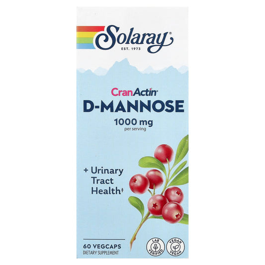 Solaray, CranActin® D-Mannose, 60 VegCaps - Image 1