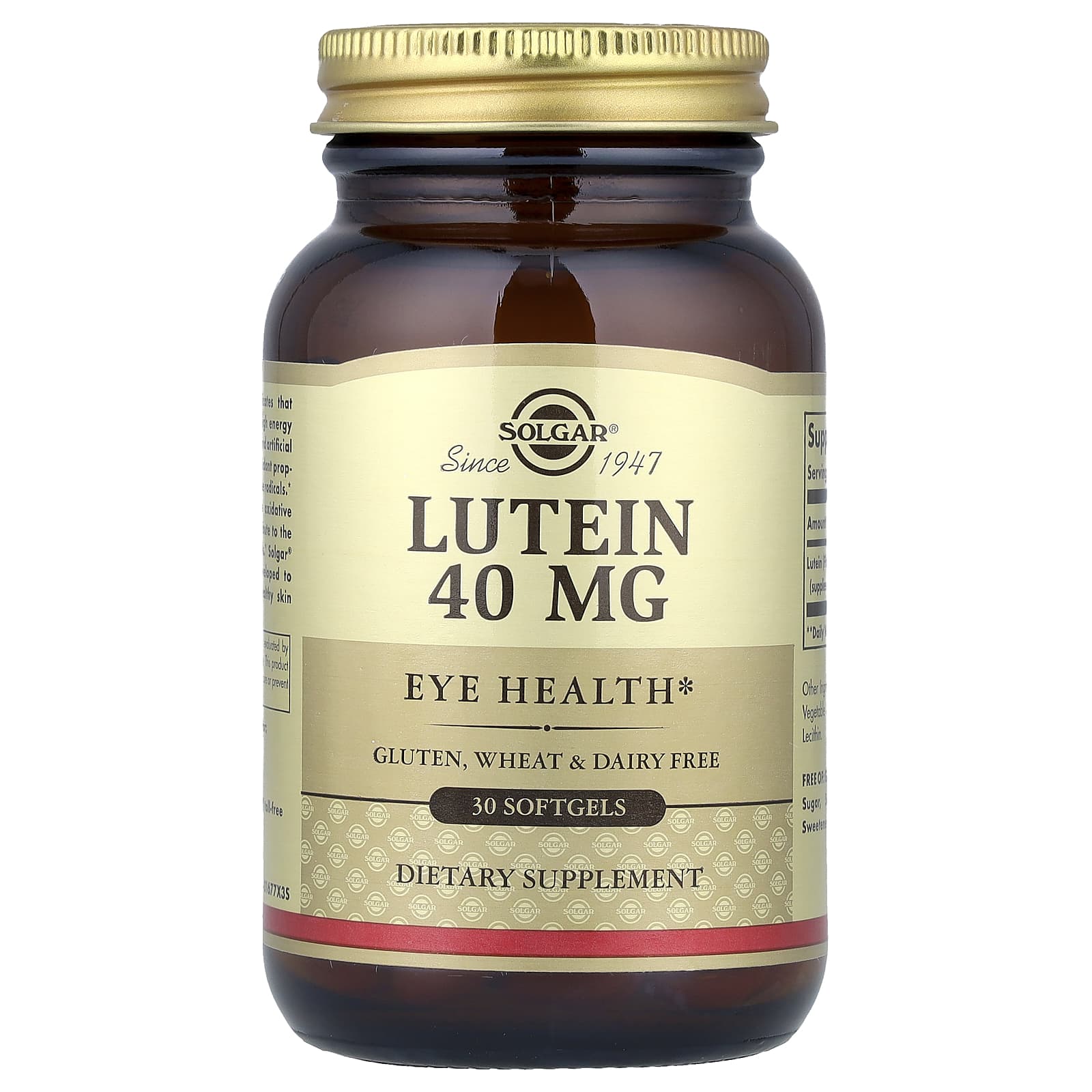 Solgar, Lutein, 40 mg, 30 Softgels - Image 1