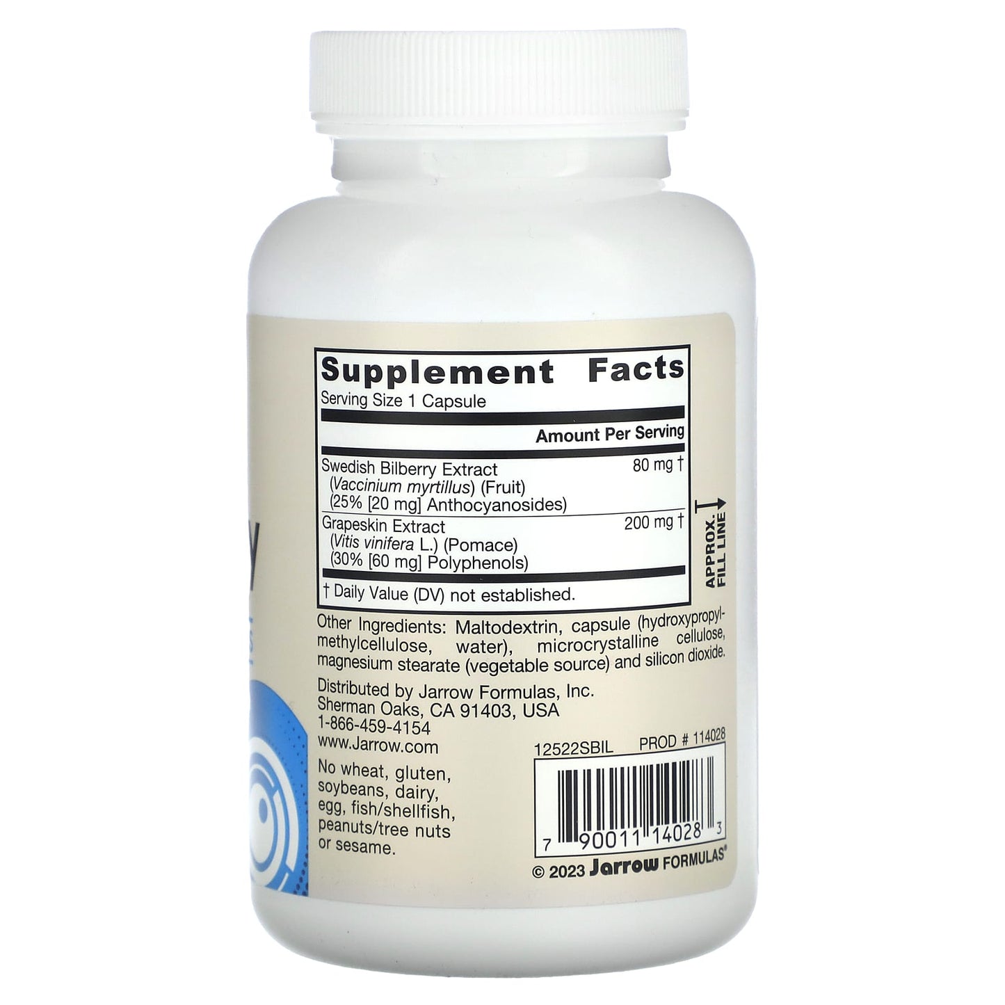 Vegan Bilberry + Grapeskin Polyphenols for Eye Health - 120 Veggie Capsules - Image 2