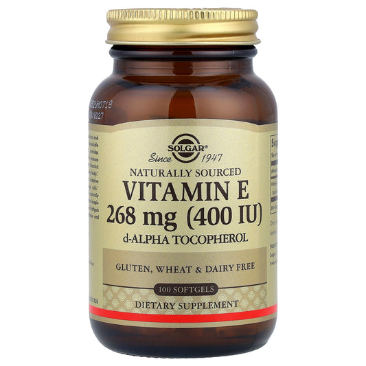 Solgar, Vitamin E, 268 mg (400 IU), 100 Softgels - Image 1