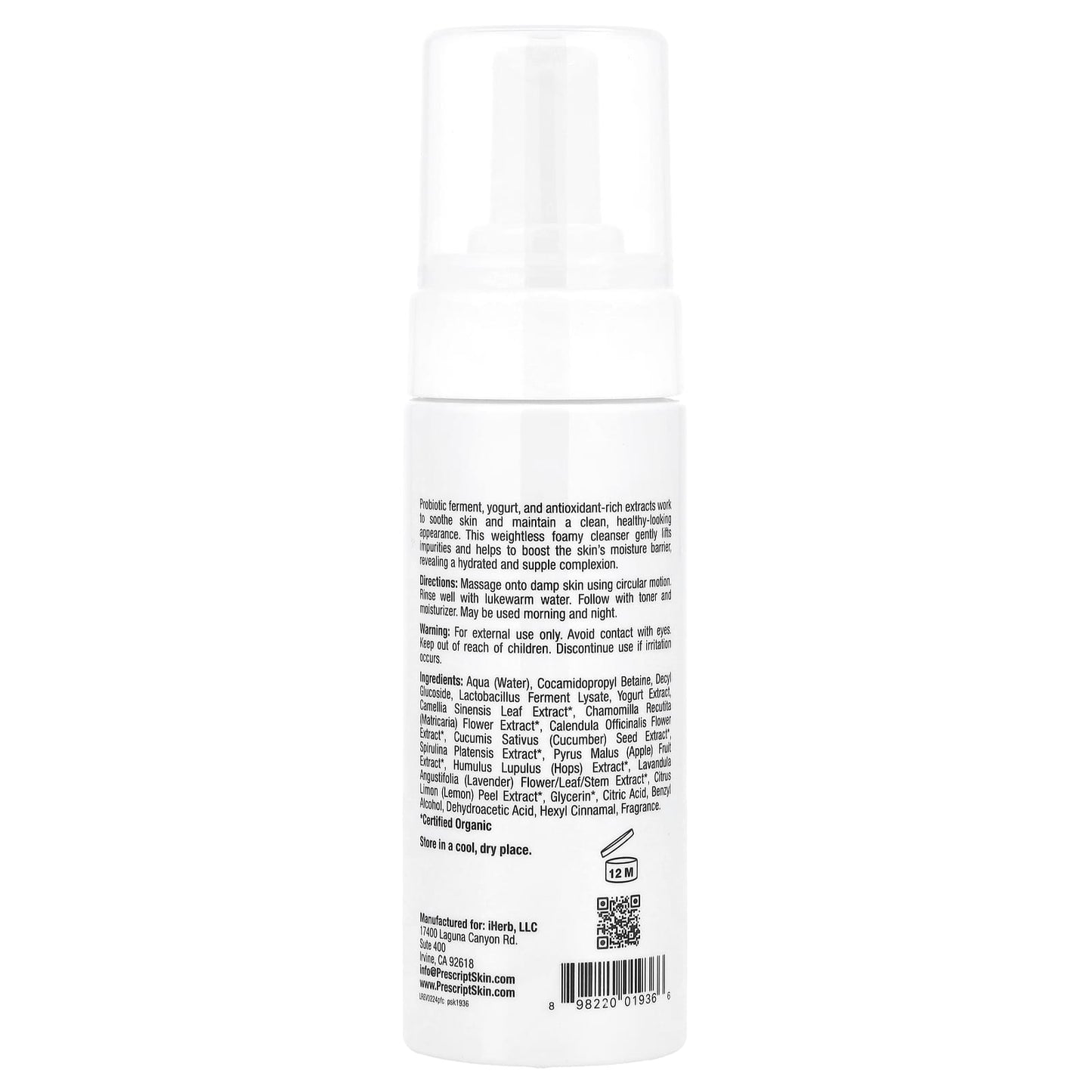 PrescriptSkin Probiotic Foaming Cleanser, 5.4 fl oz, Gentle & Nourishing - Image 2