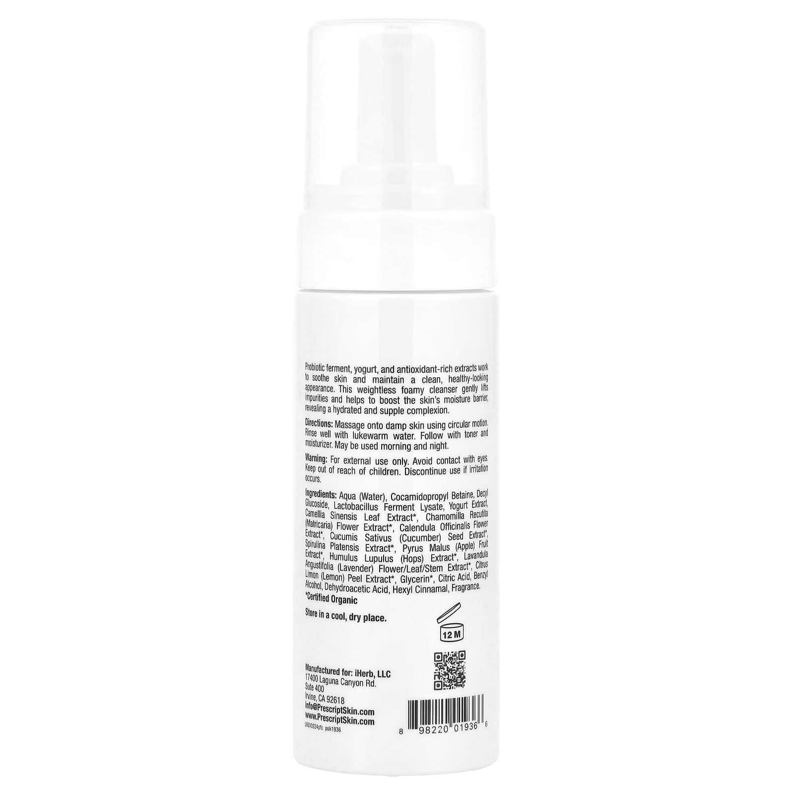 PrescriptSkin Probiotic Foaming Cleanser, 5.4 fl oz, Gentle & Nourishing - Image 2