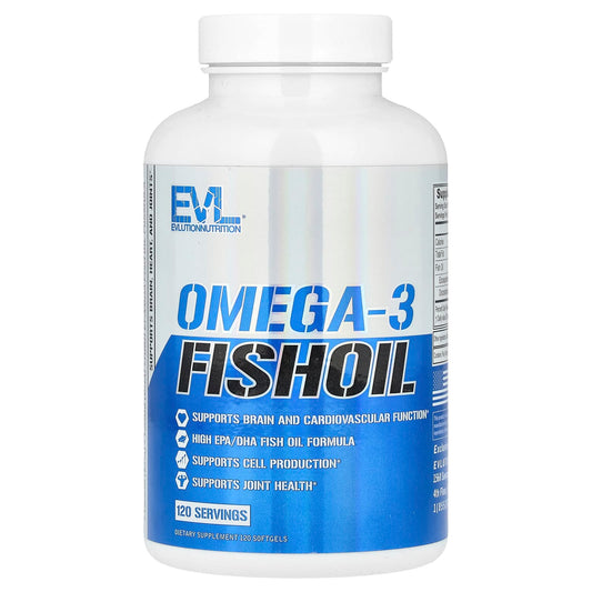 EVLution Nutrition Omega-3 Fish Oil 1,000 mg per 120 Softgels - Image 1
