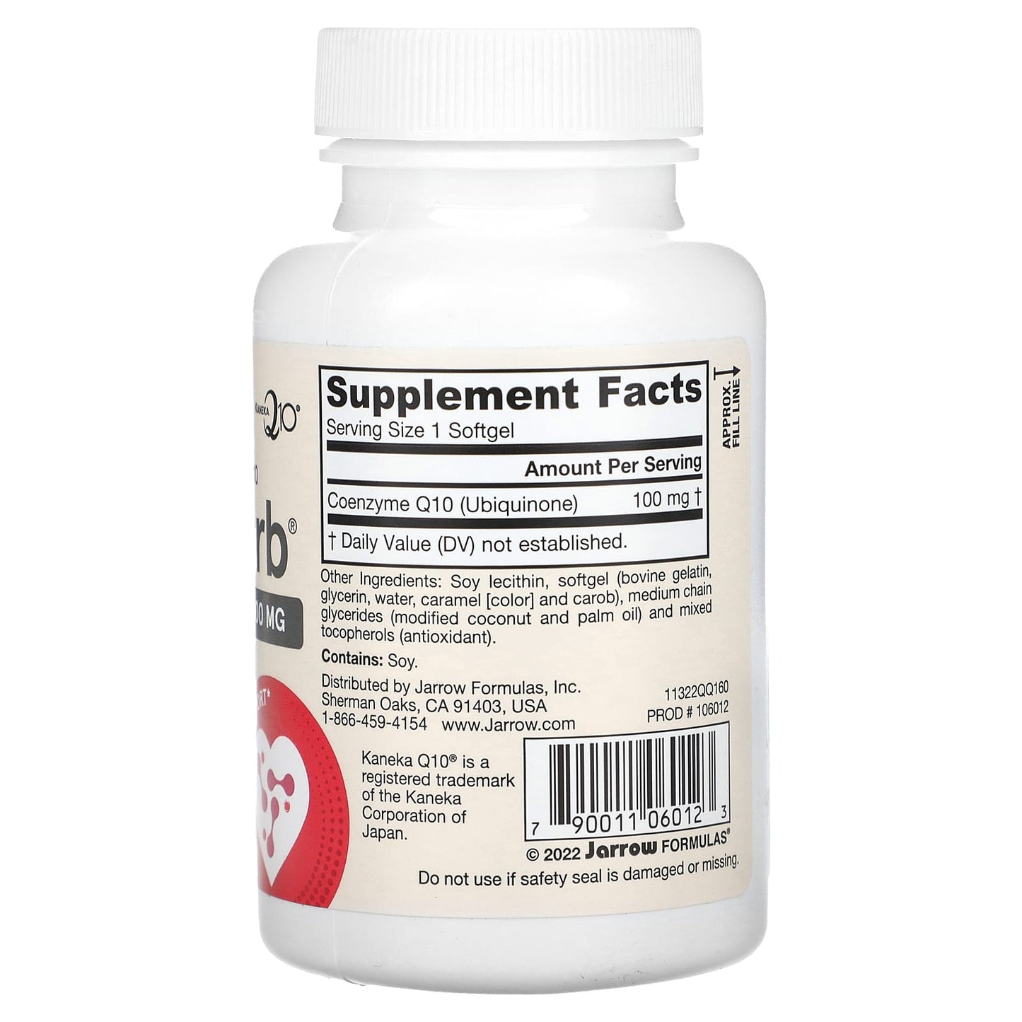 Jarrow Formulas Co-Q10 100mg for Energy & Heart Health - 60 Softgels - Image 2