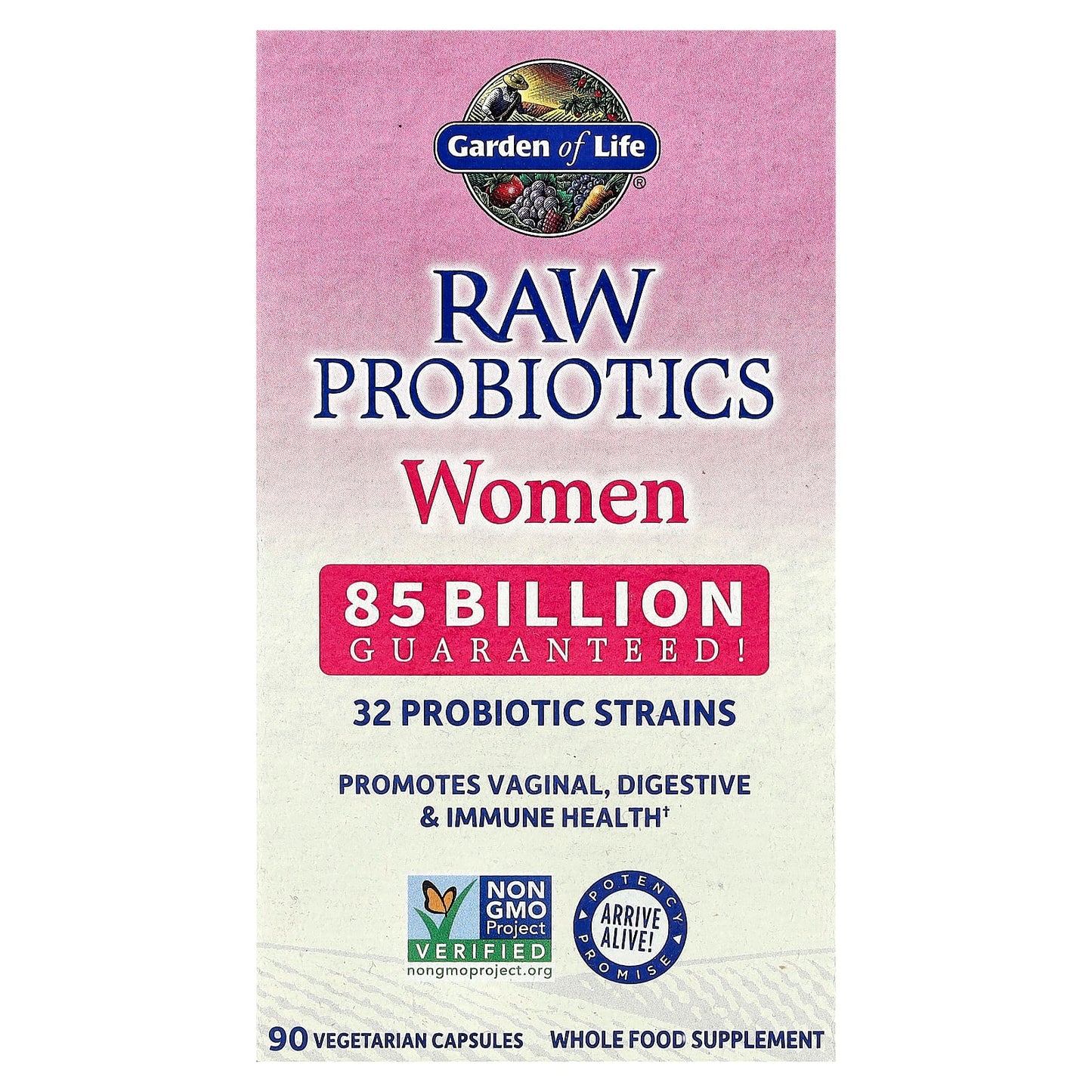 Garden of Life RAW Probiotics Women 85 Billion CFU 90 Veg Caps - Image 1