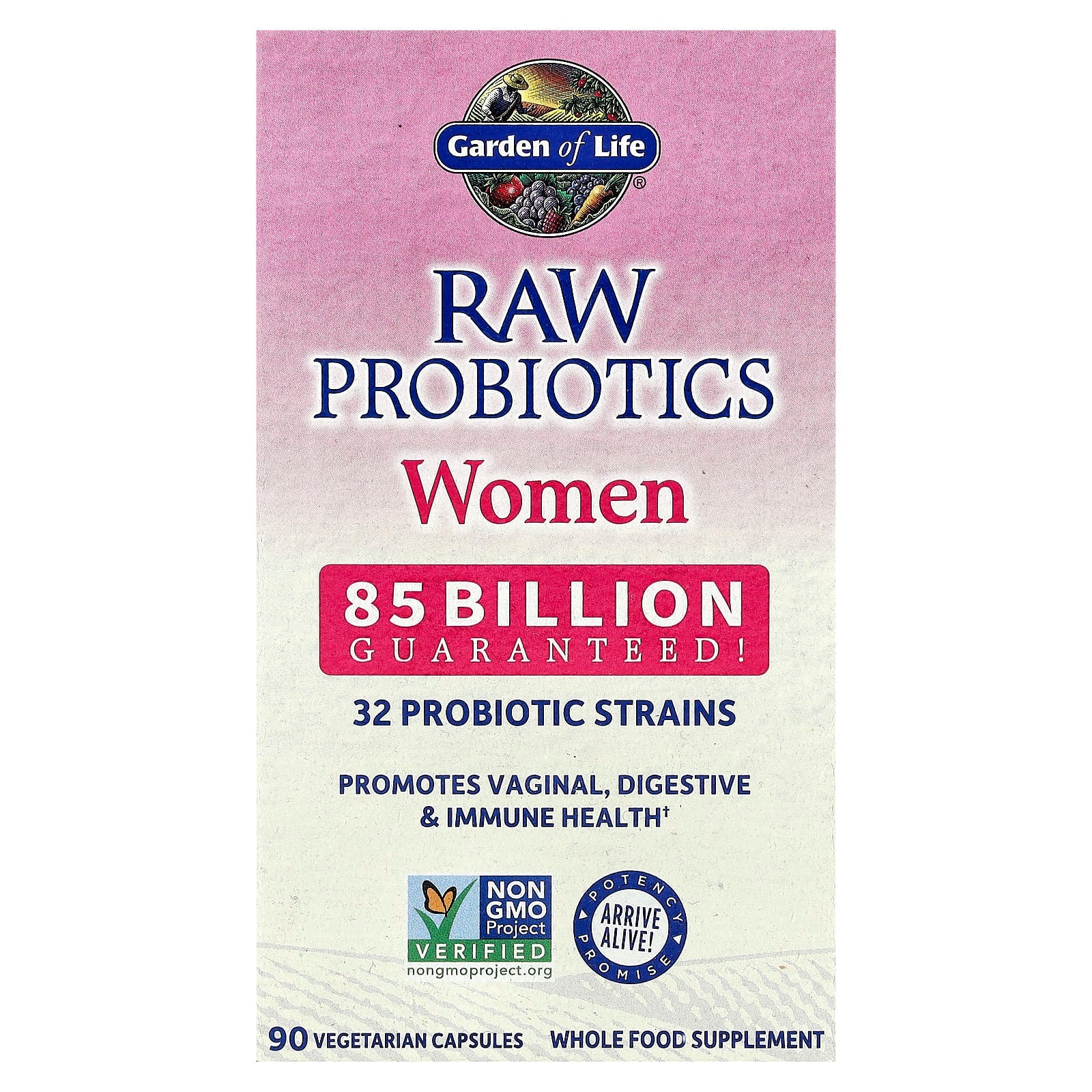 Garden of Life RAW Probiotics Women 85 Billion CFU 90 Veg Caps - Image 1