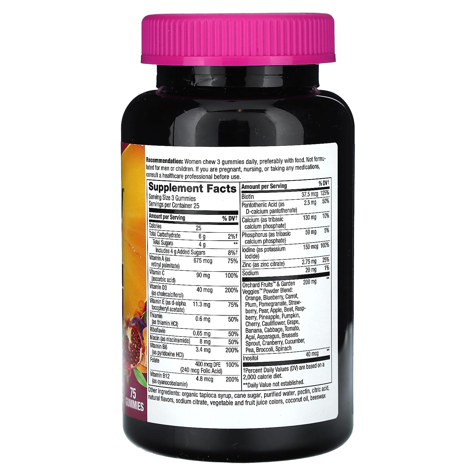 Nature's Way, Alive! Women's Premium Gummy Multivitamin, Grape, Cherry & Blueberry Acai, 75 Gummies - Image 2