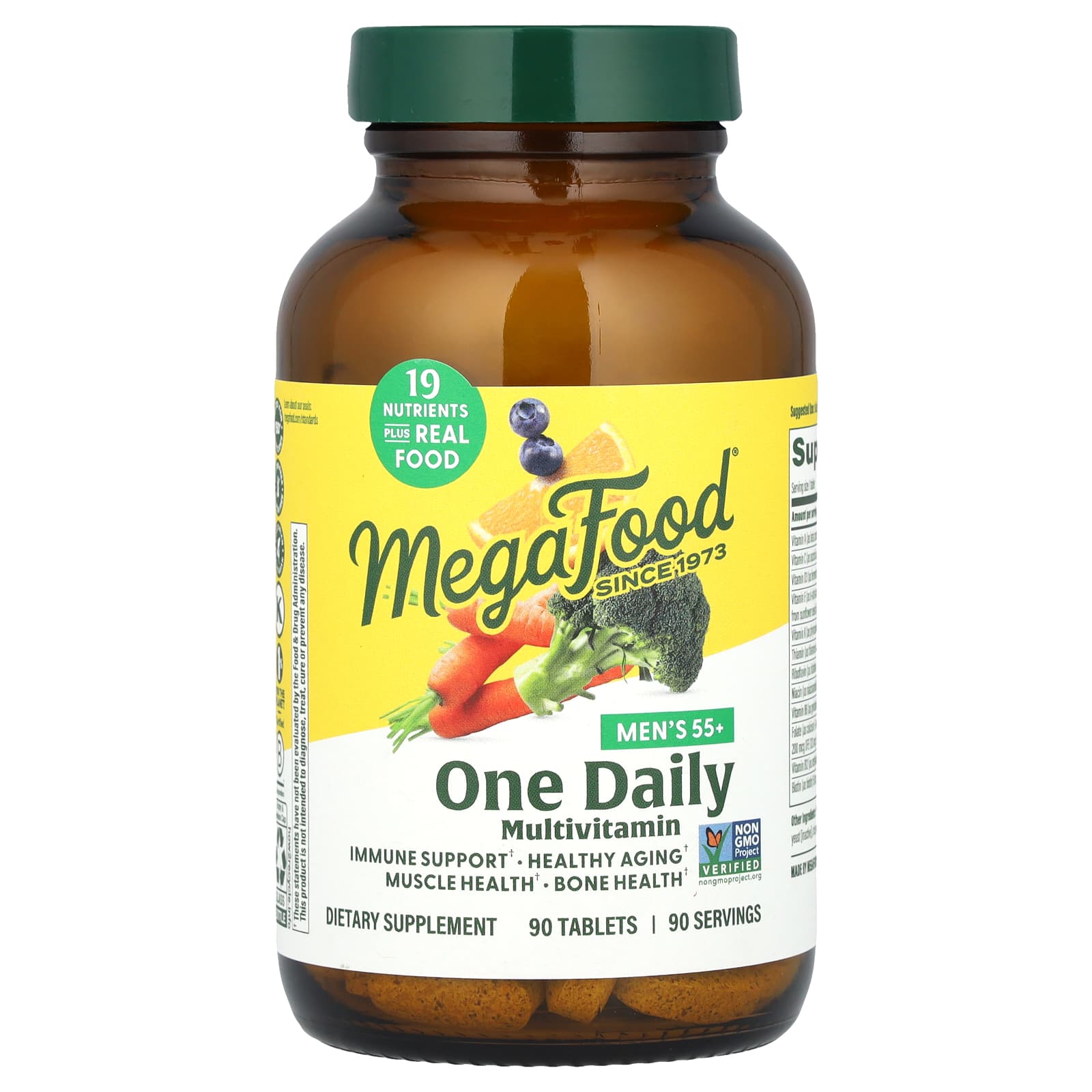 MegaFood, Men's 55+, One Daily Multivitamin, 90 Tablets - Image 1