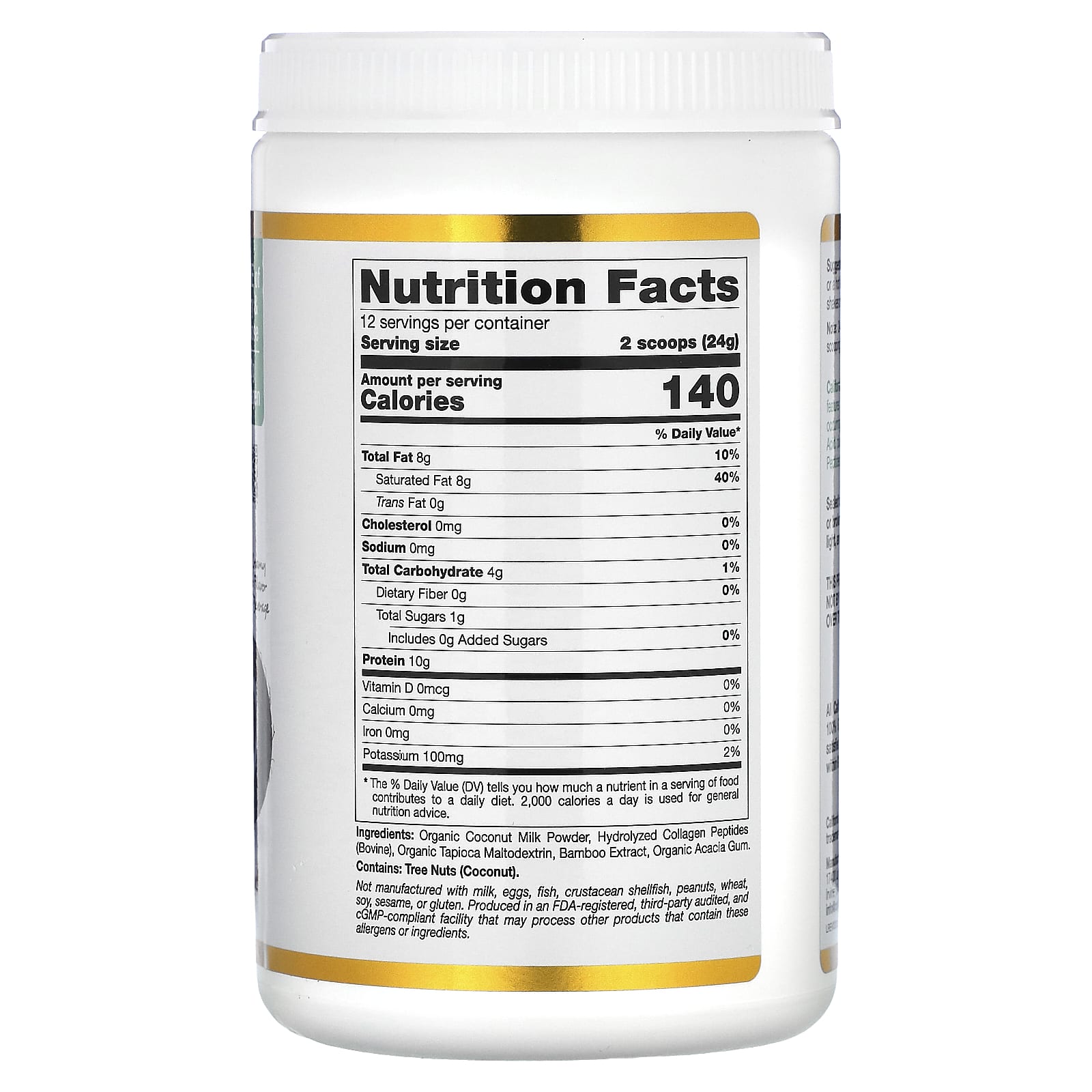 Collagen Coconut Creamer with Organic Coconut Milk Powder & Hydrolyzed Peptides - Image 2