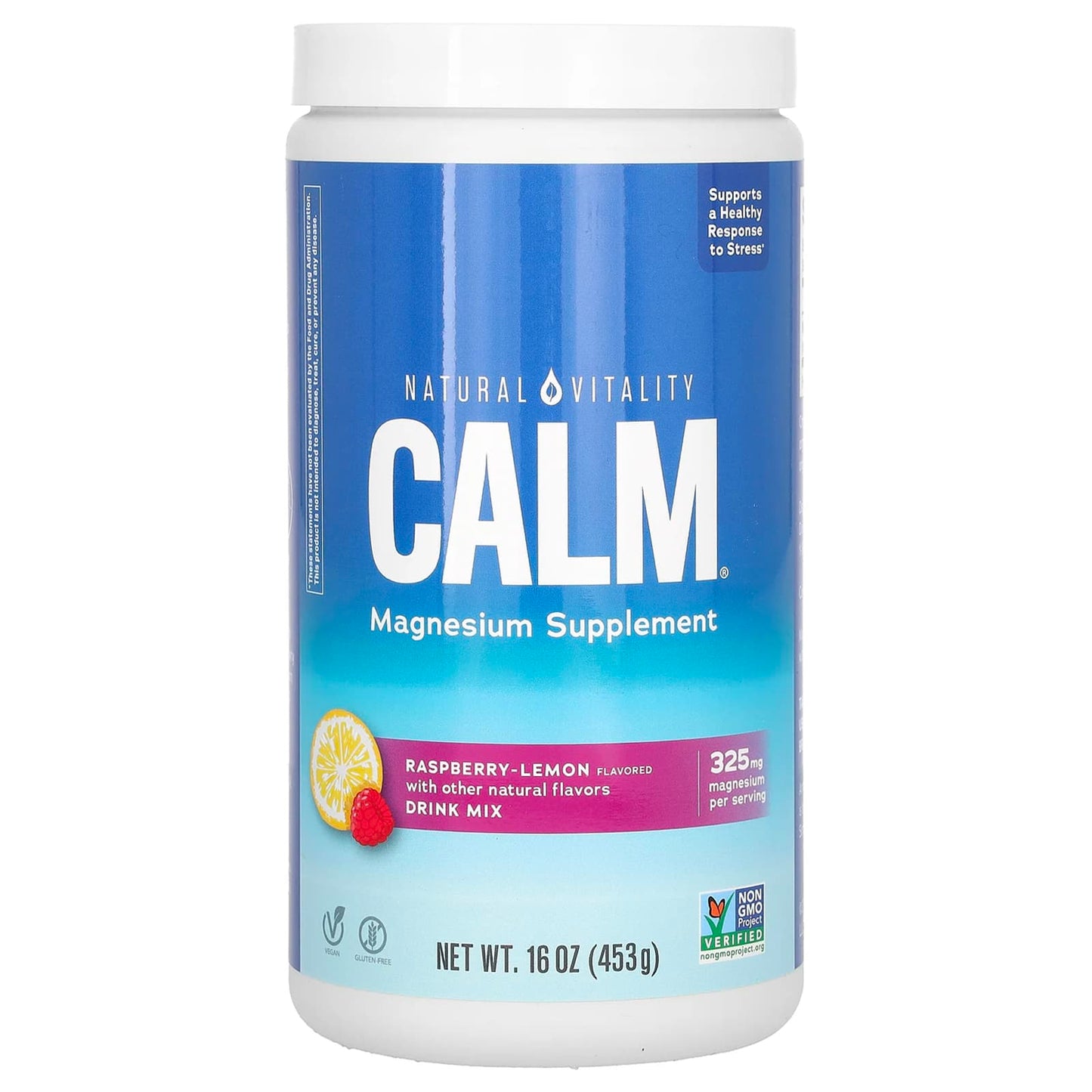 Natural Vitality, CALM®, Magnesium Supplement Drink Mix, Raspberry-Lemon, 16 oz (453 g) - Image 1