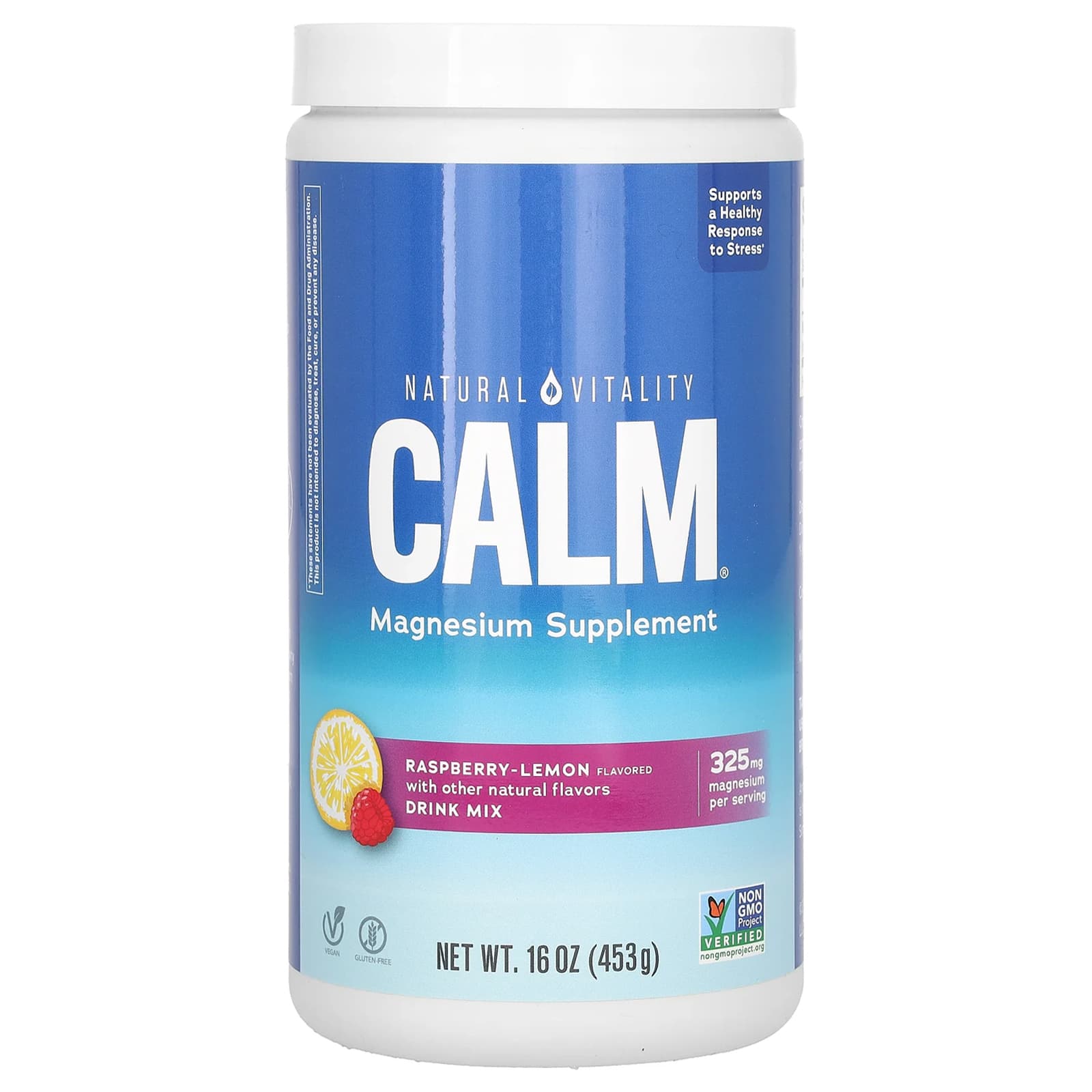 Natural Vitality, CALM®, Magnesium Supplement Drink Mix, Raspberry-Lemon, 16 oz (453 g) - Image 1
