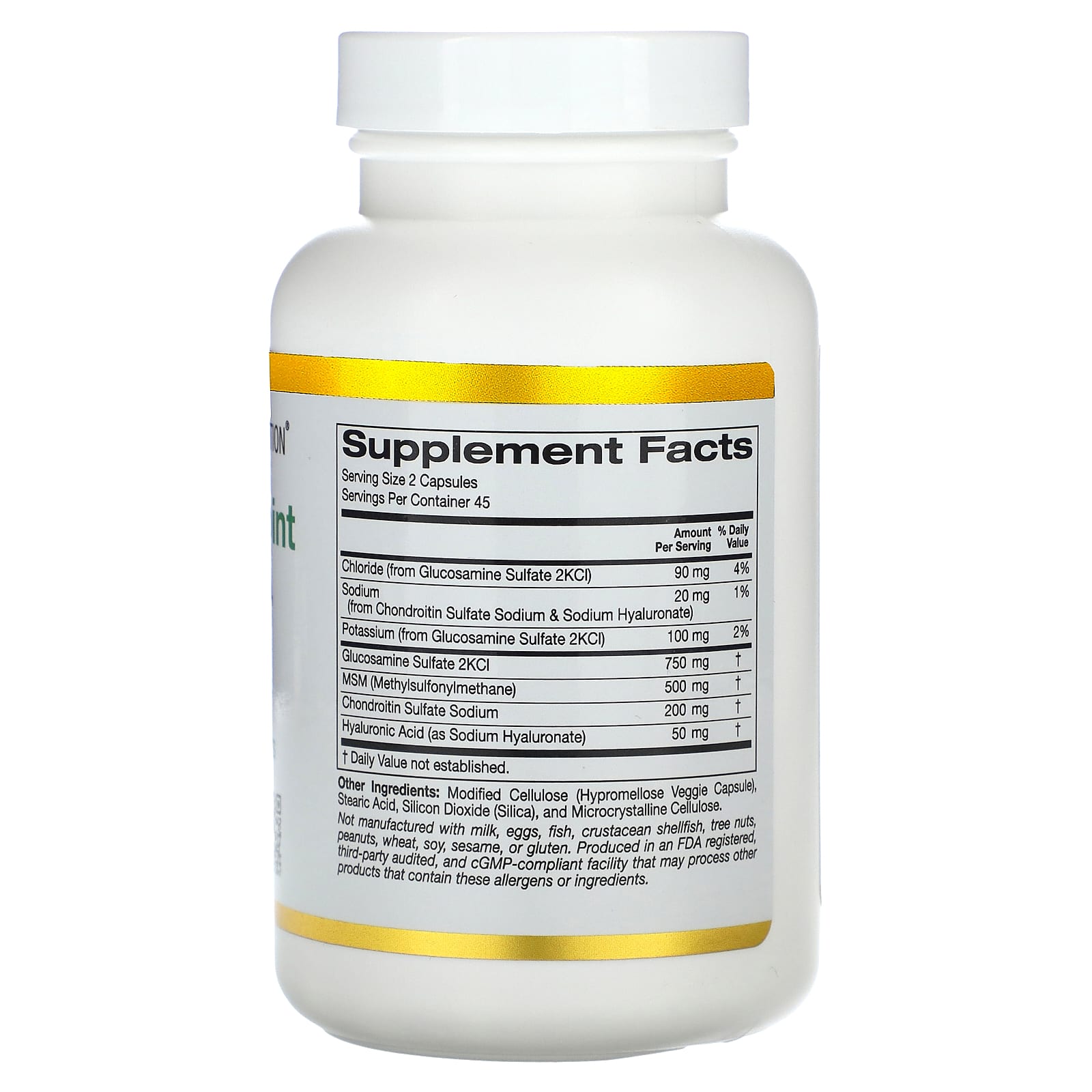 Joint Support Formula with Glucosamine, Chondroitin & MSM - Veggie Capsules - Image 2