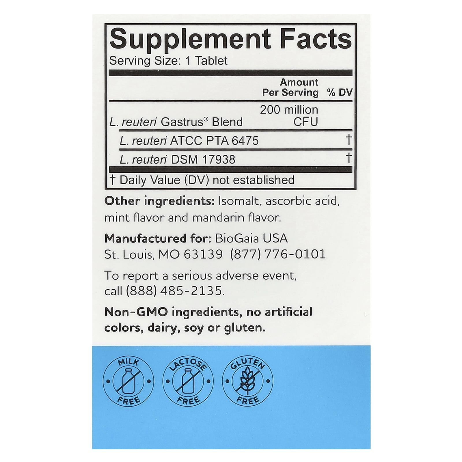 BioGaia Gastrus Probiotic Supplement for Optimal Gut Health - 30 Tablets - Image 2