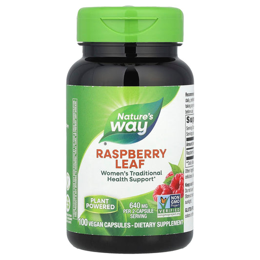 Nature's Way, Raspberry Leaf, 640 mg, 100 Vegan Capsules (320 mg per Capsule) - Image 1