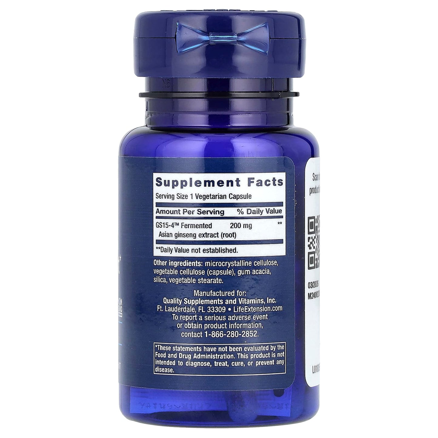 Life Extension, Ginseng Energy Boost, 30 Vegetarian Capsules - Image 2