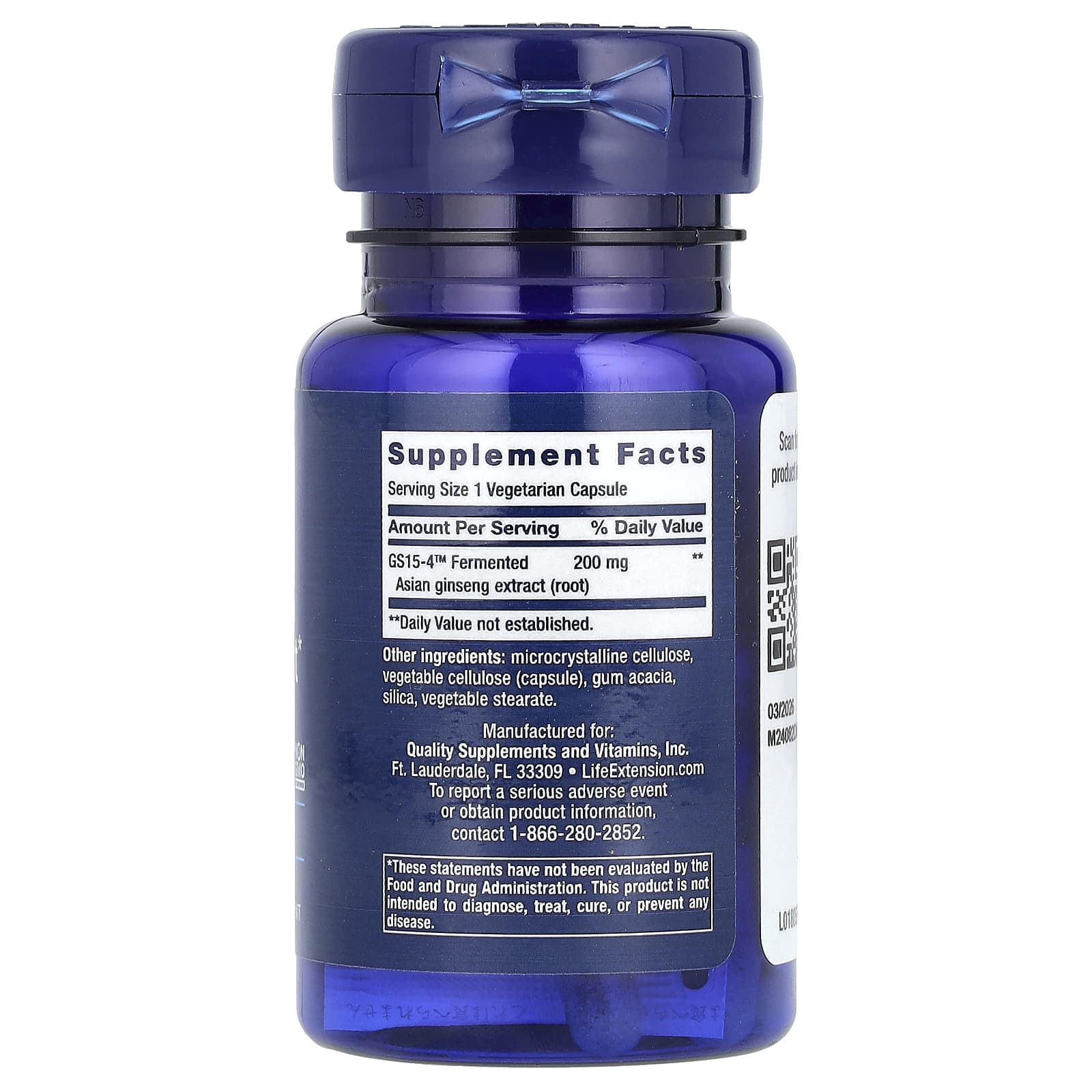 Life Extension, Ginseng Energy Boost, 30 Vegetarian Capsules - Image 2