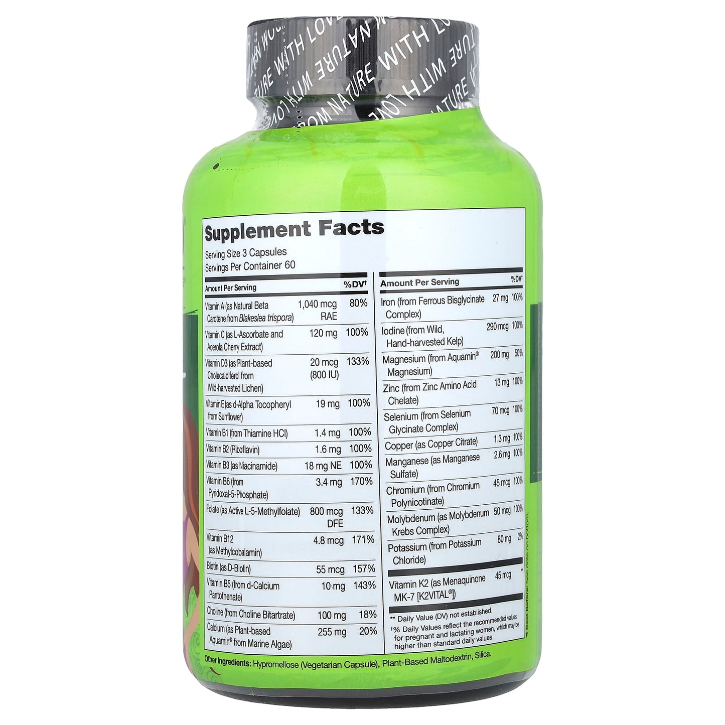 NATURELO, Prenatal Multivitamin With Folate, Iron & Calcium, 180 Vegetarian Capsules - Image 2