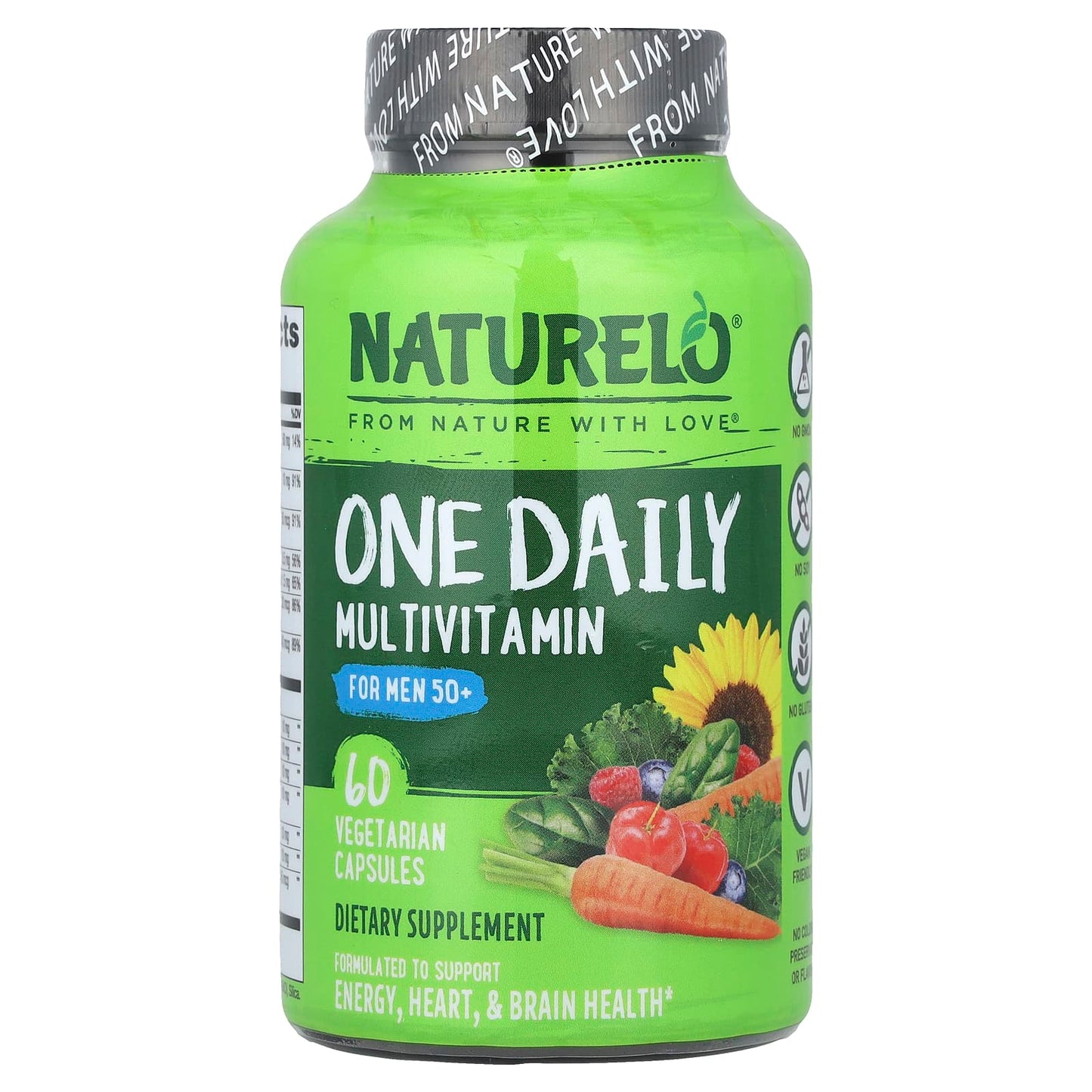 NATURELO, One Daily Multivitamin For Men 50+, 60 Vegetarian Capsules - Image 1