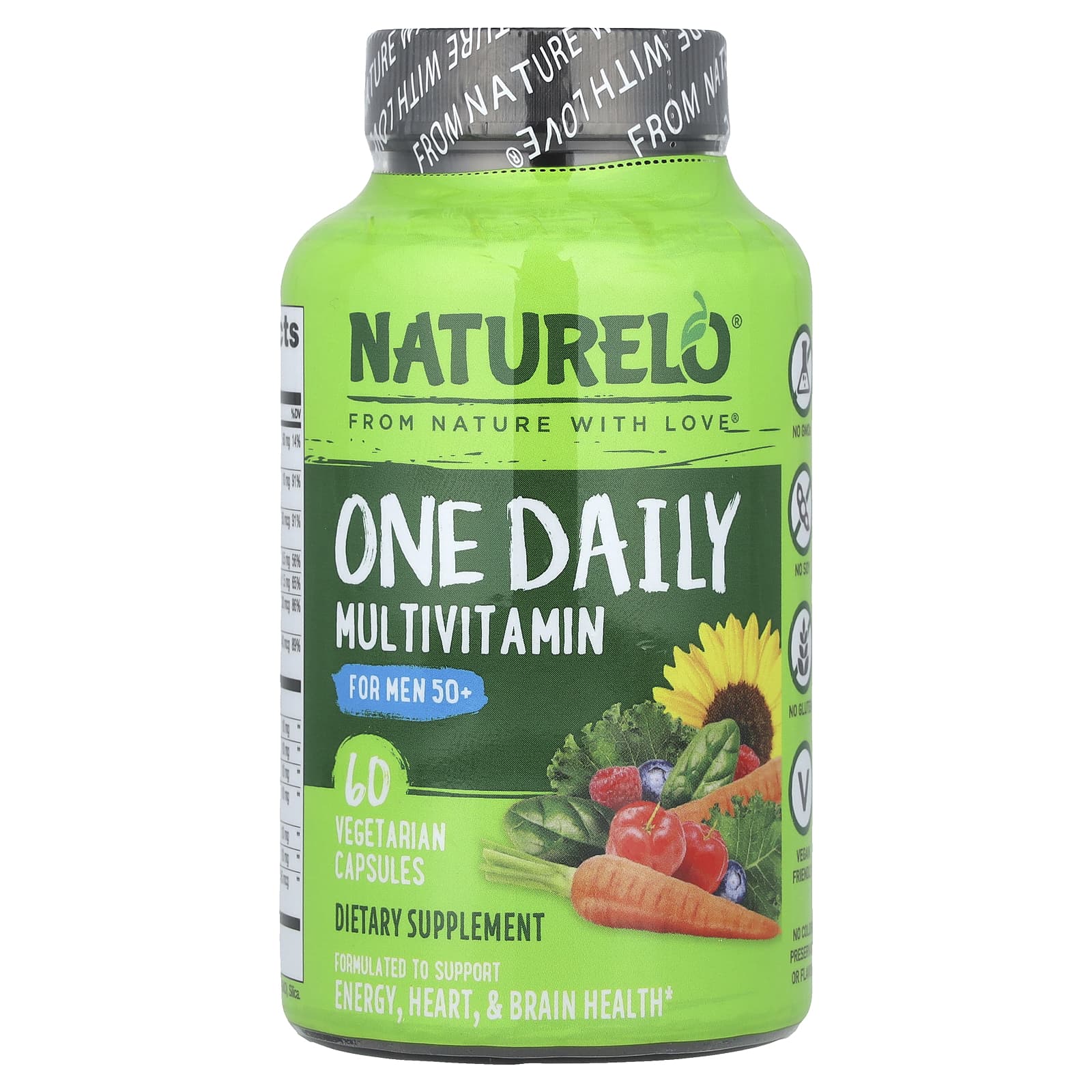 NATURELO, One Daily Multivitamin For Men 50+, 60 Vegetarian Capsules - Image 1