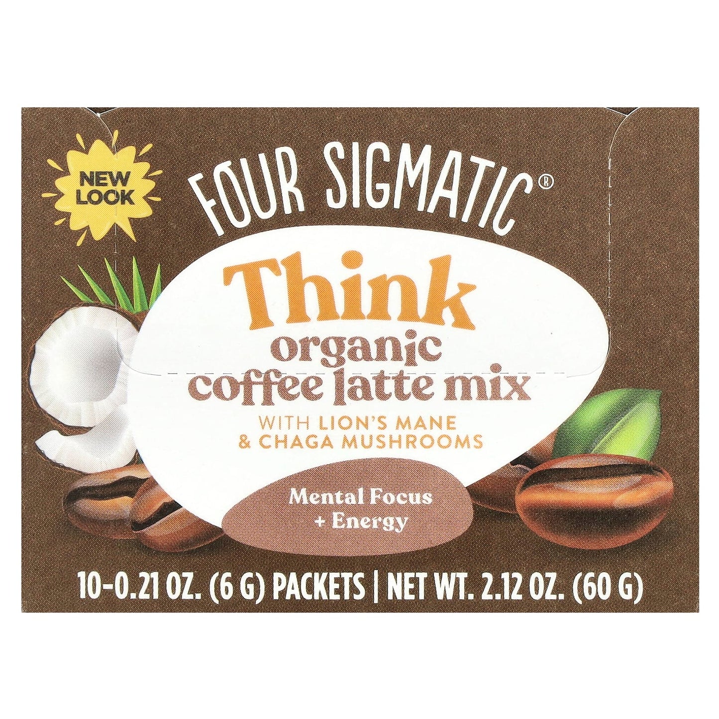 Four Sigmatic Think Coffee Latte Mix with Lion's Mane & Chaga Mushrooms - Image 1