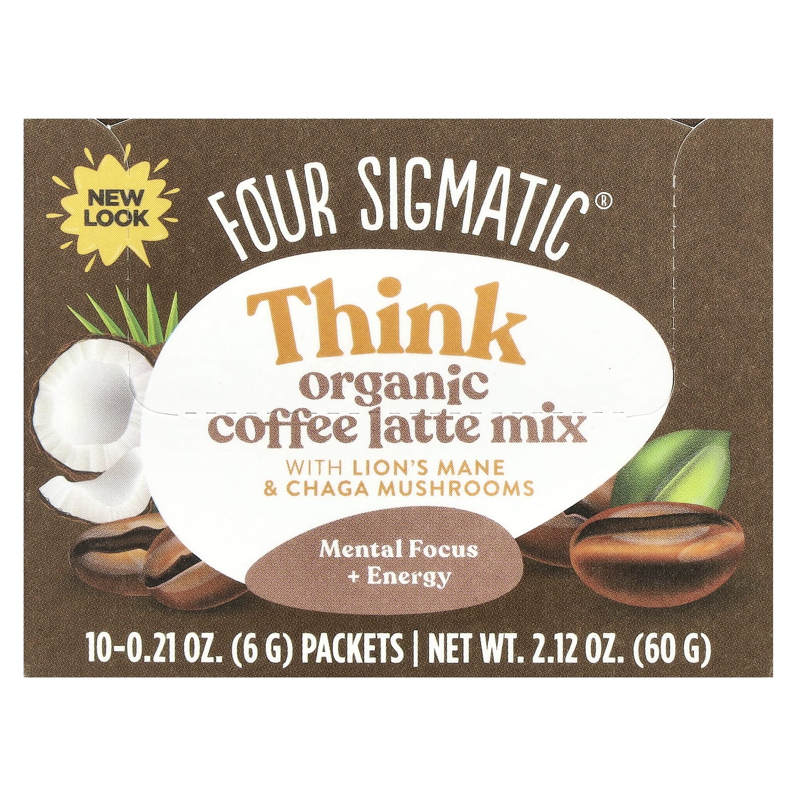 Four Sigmatic Think Coffee Latte Mix with Lion's Mane & Chaga Mushrooms - Image 1