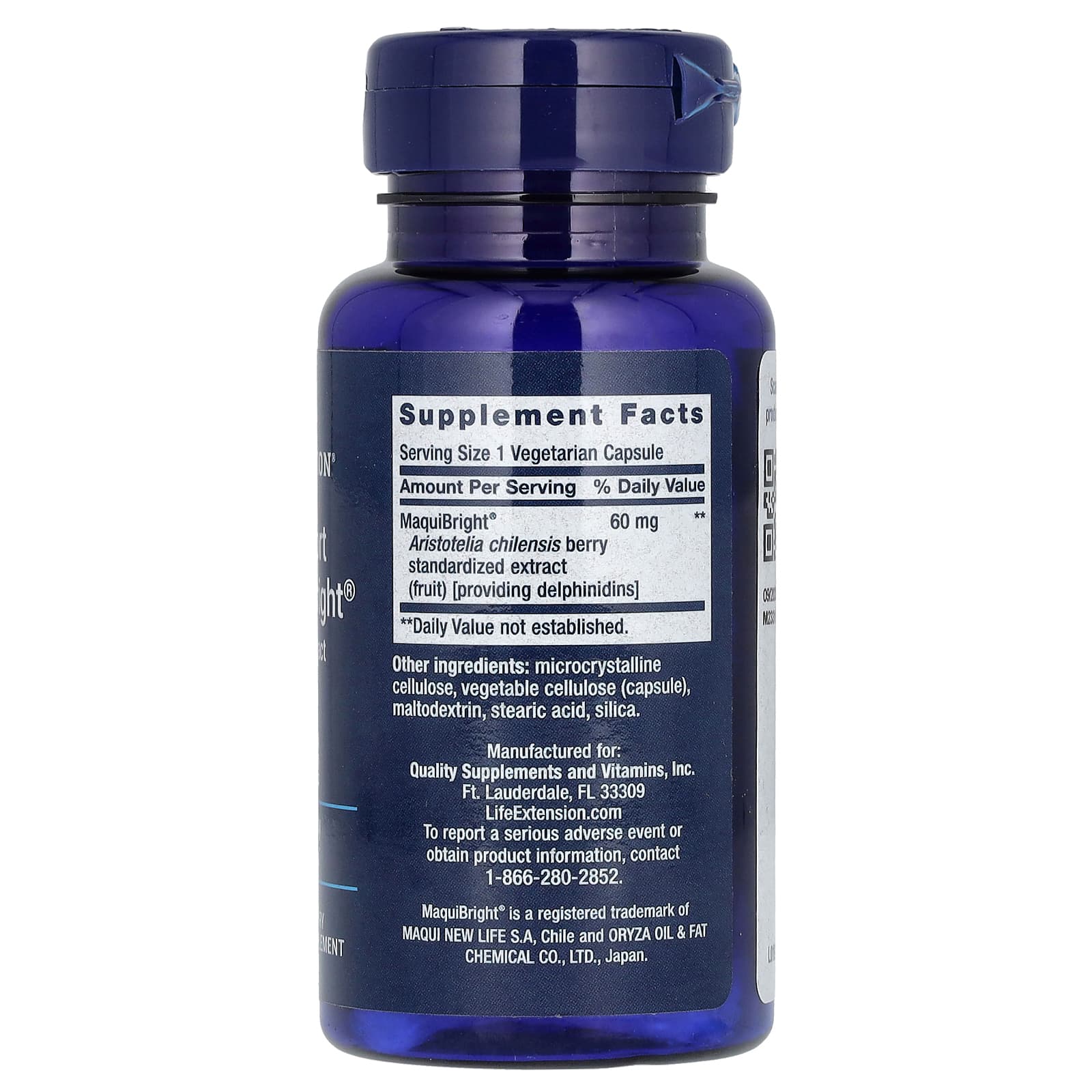 Life Extension, Tear Support with MaquiBright, Maqui Berry Extract, 60 mg, 30 Vegetarian Capsules - Image 2