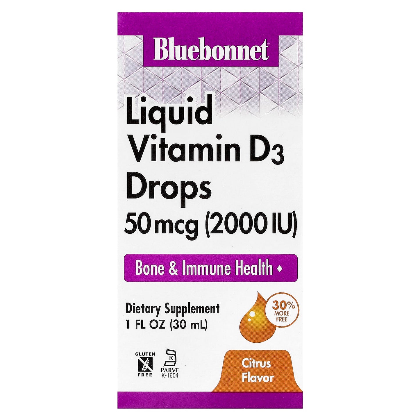 Boost Immunity with Bluebonnet Liquid Vitamin D3 Drops 50 mcg (2000 IU) - Image 1